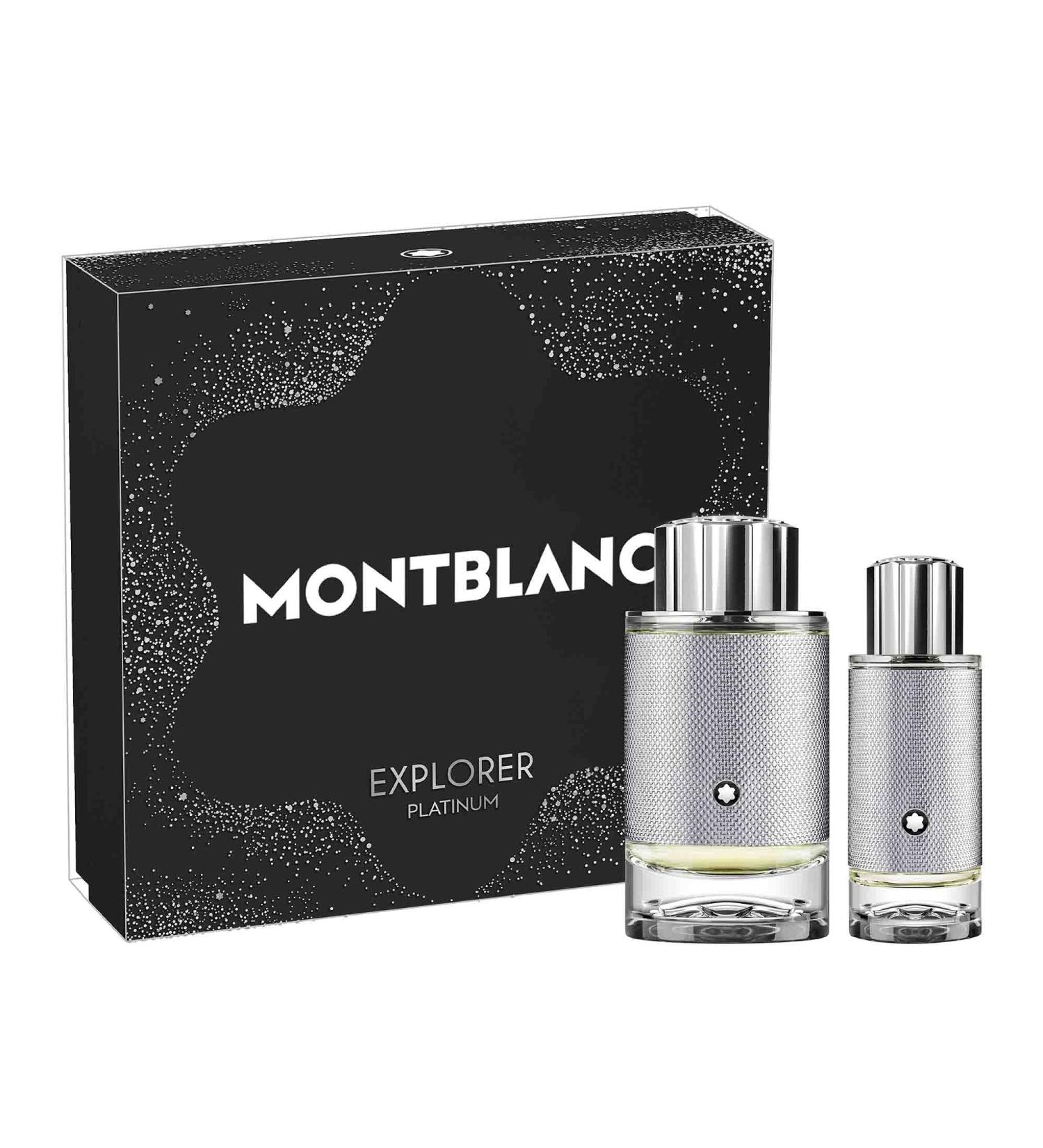 MONTBLANC Explorer Platinum Eau de Parfum 2 Piece Set - 3.3 fl. oz. Spray 1.0 fl. oz. Spray - Long Lasting Fragrance with notes of Violet Leaf Clary Sage & Cedarwood - Woody & Ambery