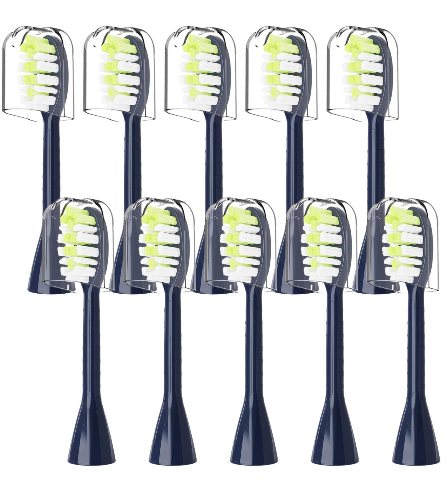 10 Pack Compatible Philips One Series Sonicare Replacement Brush Heads - Midnight Navy Blue for HY1100 HY1200 BD100/AZ Electric Toothbrush - Buy Online on GoSupps.com