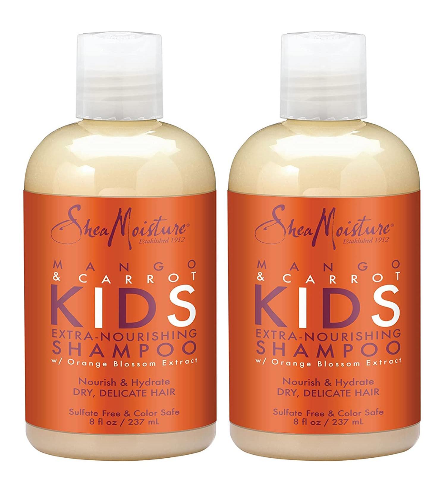 Shea Moisture Kids Extra-Nourishing Shampoo - Mango Carrot Orange Blossom & Shea Butter - Pack of 2 (8 Oz Each) - For Dry Delicate Hair - Buy Online on GoSupps.com
