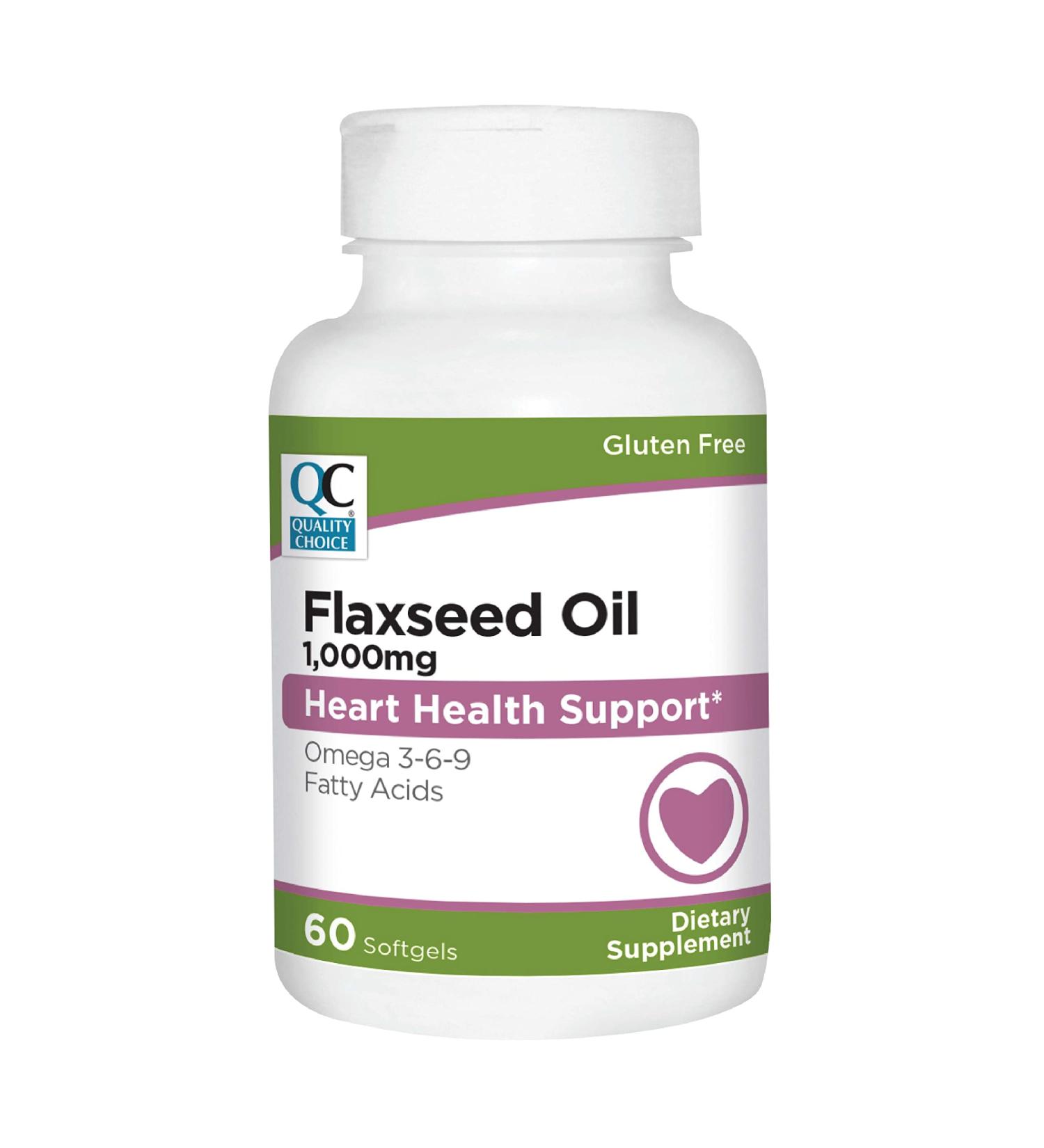 Quality Choice Flaxseed Oil 1000 mg Softgels Cold Pressed Plant-Based Source of Omega Fatty Acids 120 Easy-to-Swallow Softgels No Artificial Colors or Preservatives - Buy Online on GoSupps.com