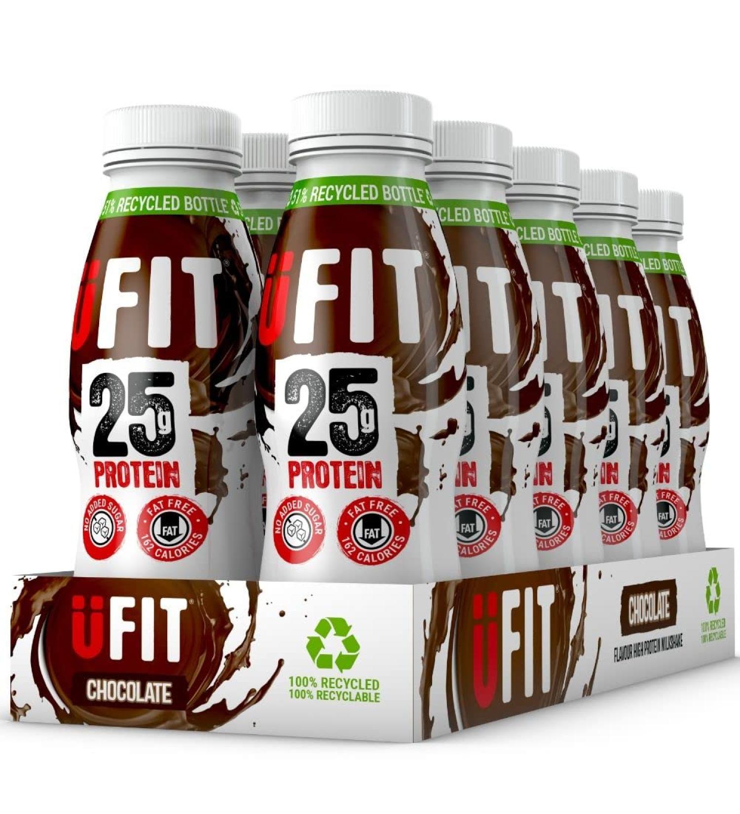 UFIT High Protein Milkshake Chocolate 10x330ml - Buy Online on GoSupps.com