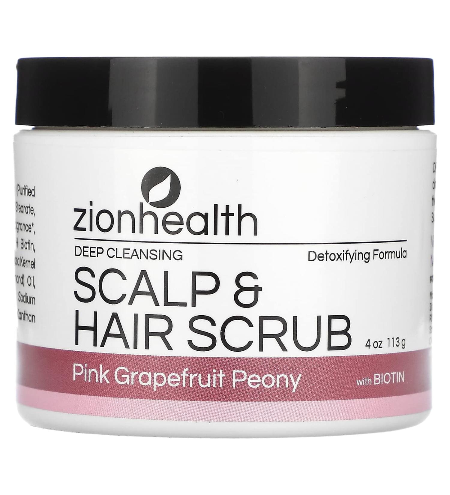 Zion Health Scalp & Hair Scrub with Biotin - Pink Grapefruit Peony 4 oz | Nourish & Revitalize Your Hair - Buy Online on GoSupps.com
