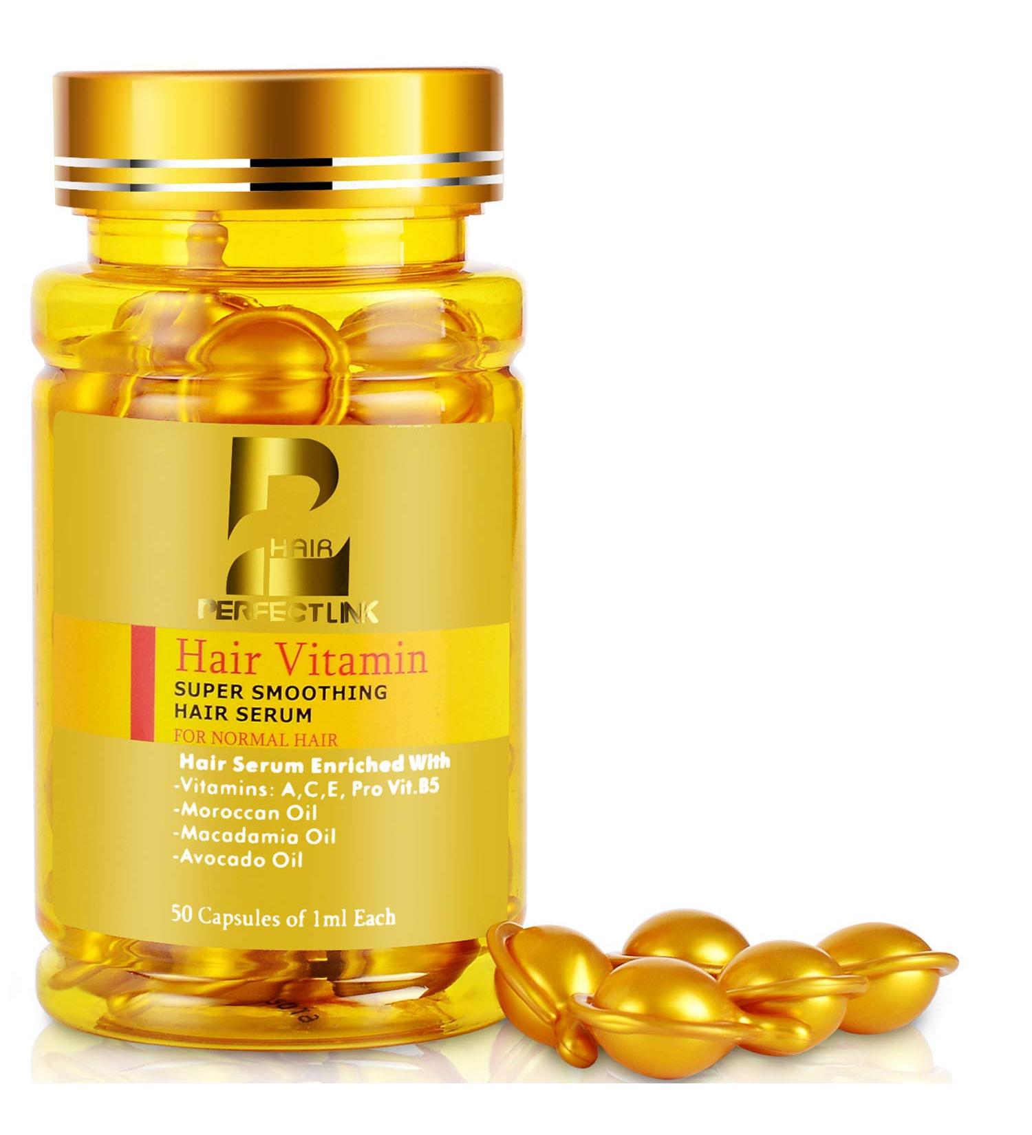 Keratin Hair Treatment Oil with Argan, Macadamia, and Avocado Oils - 50ML Gold Serum for All Hair Types - Vitamin B5 & Amino Acids - Men and Women - Buy Online on GoSupps.com