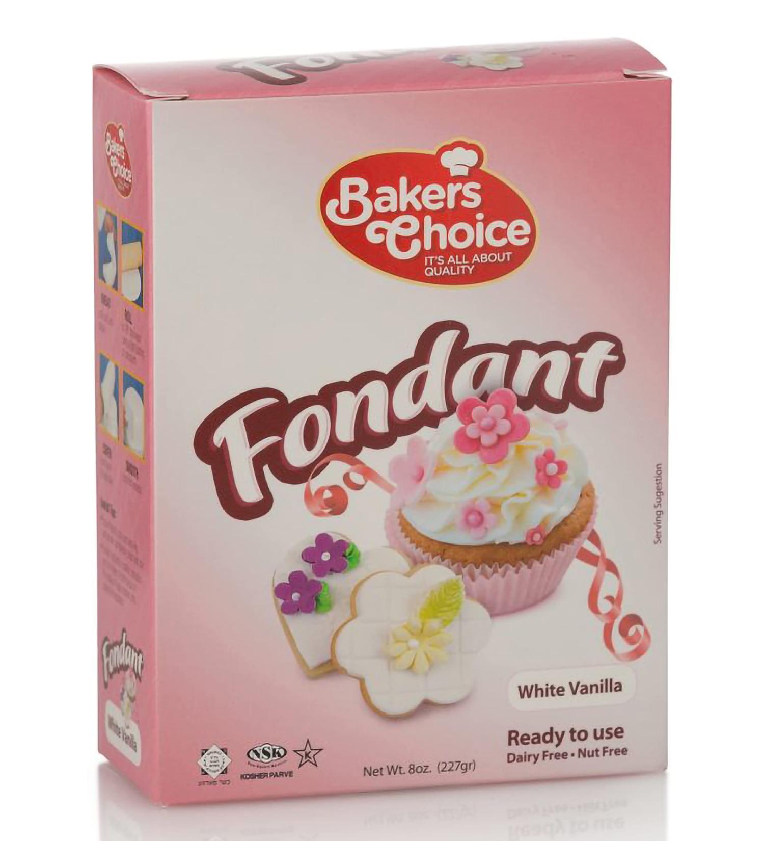 Vanilla White Fondant Icing - 8 oz. - Ready to Use Cake Decorating Frosting - Kosher Dairy Free & Nut Free - Ideal for Cakes, Cupcakes & Cookies - Buy Online on GoSupps.com