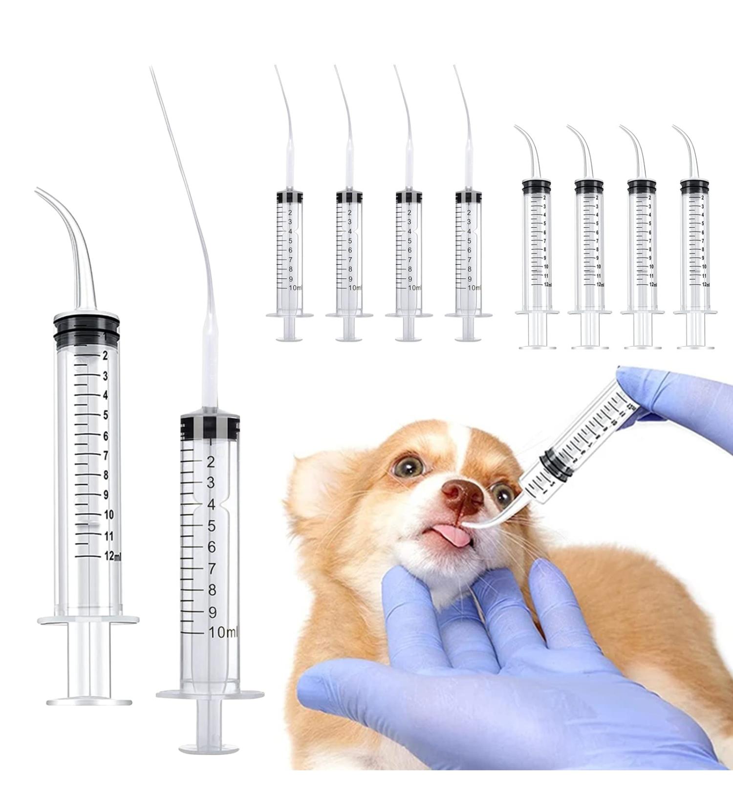 10-Pack Curved Tip Feeding Syringes for Kittens & Puppies - 10ml One-Way Sprayer | Ideal Pet Feeding Tools - Buy Online on GoSupps.com