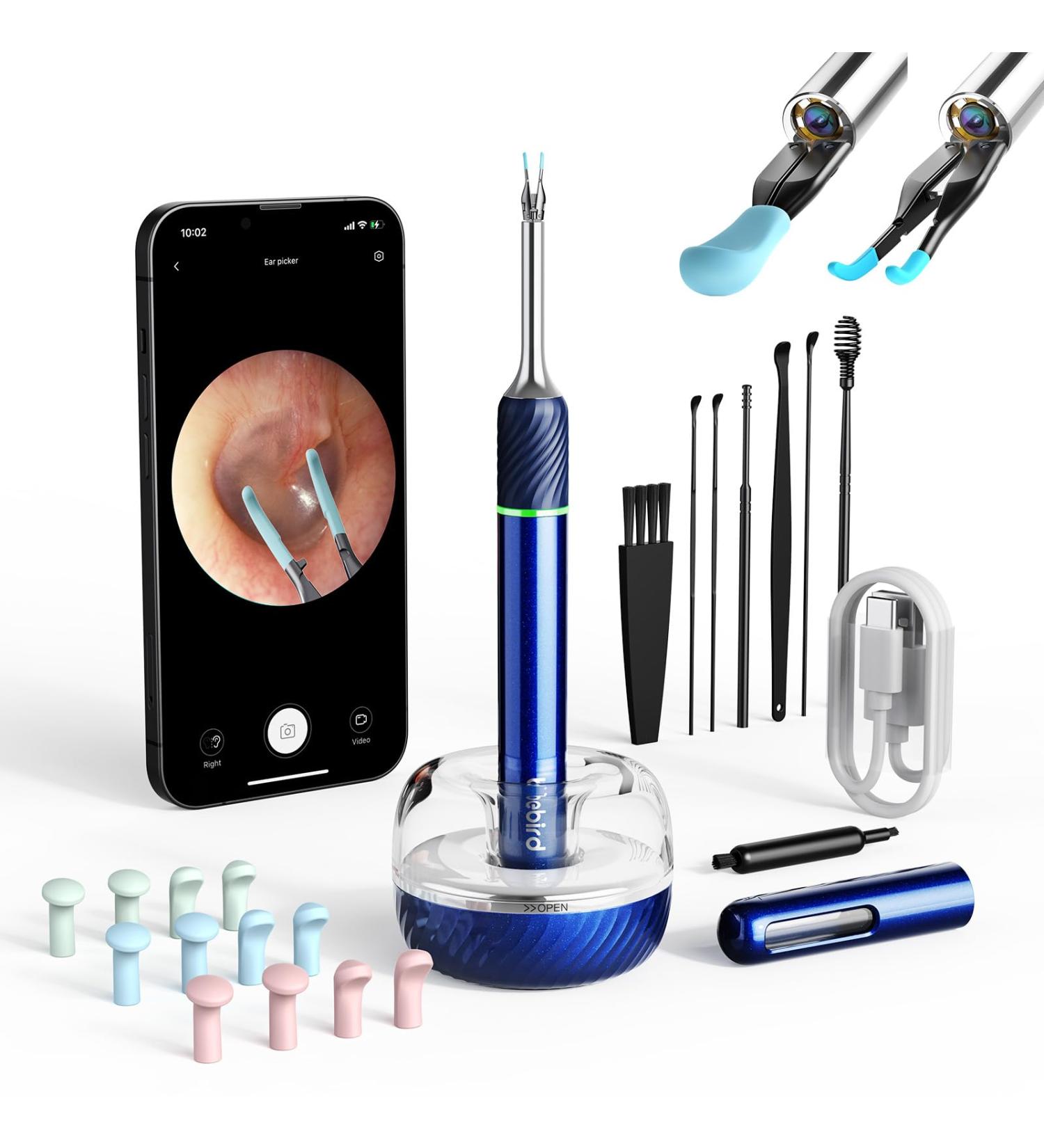 Buy Bebird Pro Ear Wax Removal Tool Camera - 3 in 1 Otoscope with Light WiFi Ear Cleaner & Tweezers | HD Endoscope for iPhone & Android - International Shipping Available - Buy Online on GoSupps.com