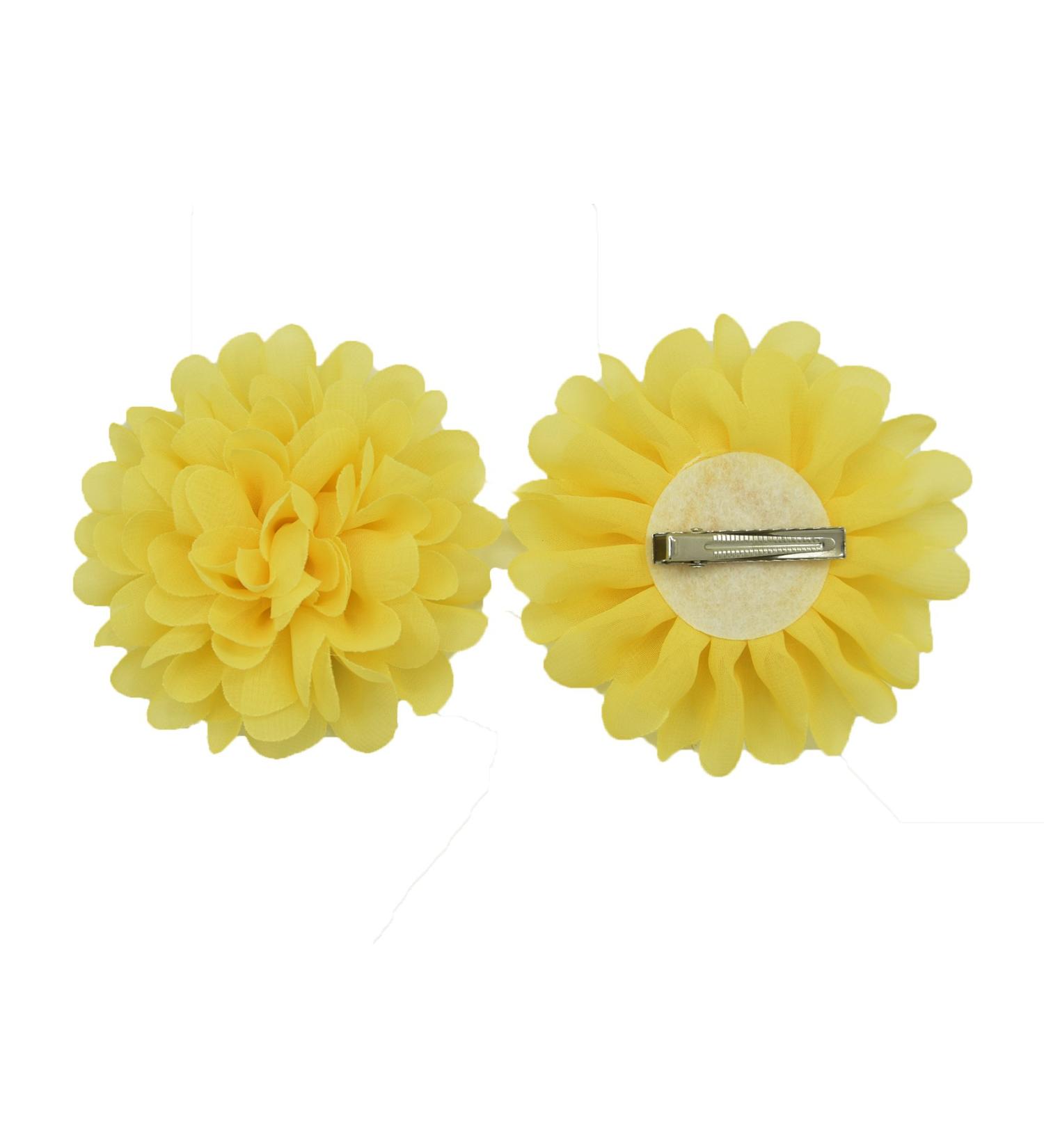 PrettyBoutique Girls Kids Women Chiffon Flower Hair Clip Alligator Clip Party Wedding (10cm Yellow) - Buy Online on GoSupps.com