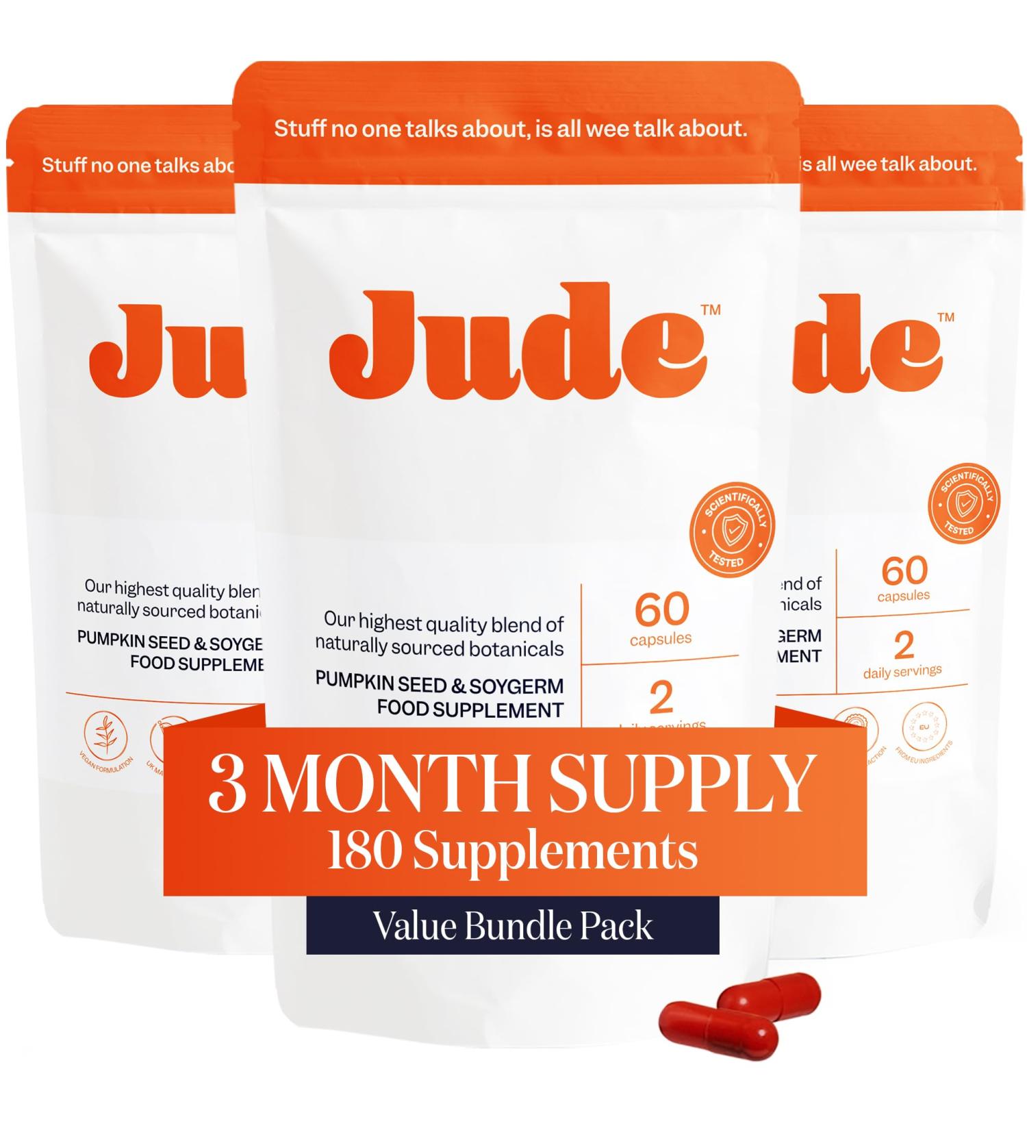 Jude Bladder Control Tablets Daily Supplement Reduce Leaks Relieve Need-to-Go Urgency Improve Sleep Overactive Bladder Tablets 180 Capsules 180 Count (Pack of 1) - Buy Online on GoSupps.com