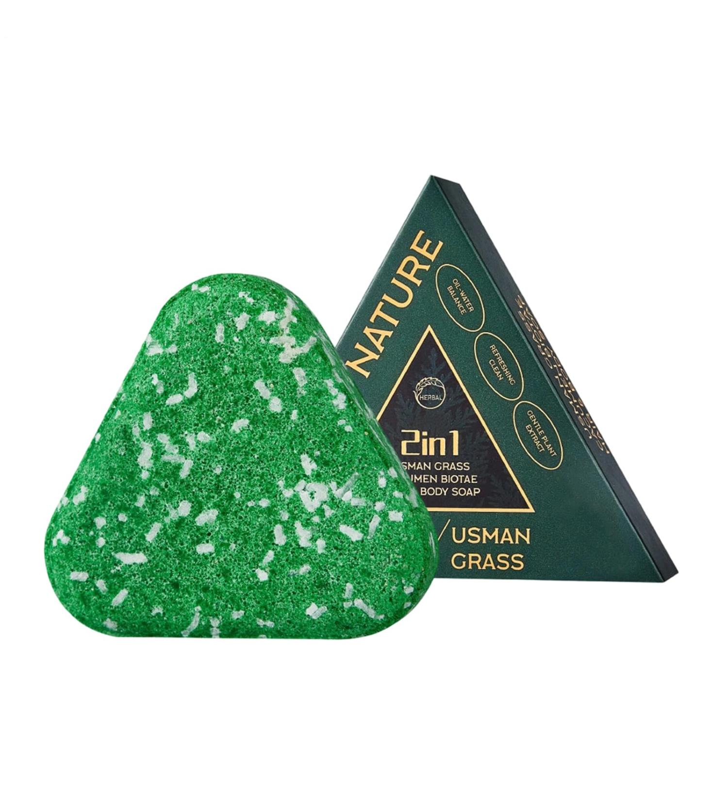 2-in-1 Shampoo Bar Soap for Hair Gentle Cleansing Triangular Soaps with Natural Ingredients Moisturizing Safe for Skin Bath Accessory for Men and Women Bathroom - Buy Online on GoSupps.com