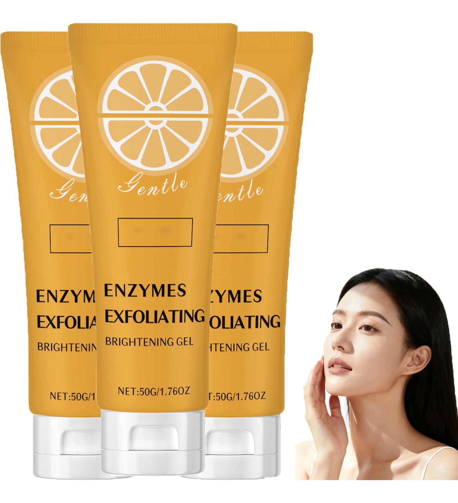 Lot de 3 gels exfoliants l'enzyme orange pour le visage exfoliant pour le corps exfoliant pour le visage convient pour hommes et femmes - Buy Online on GoSupps.com