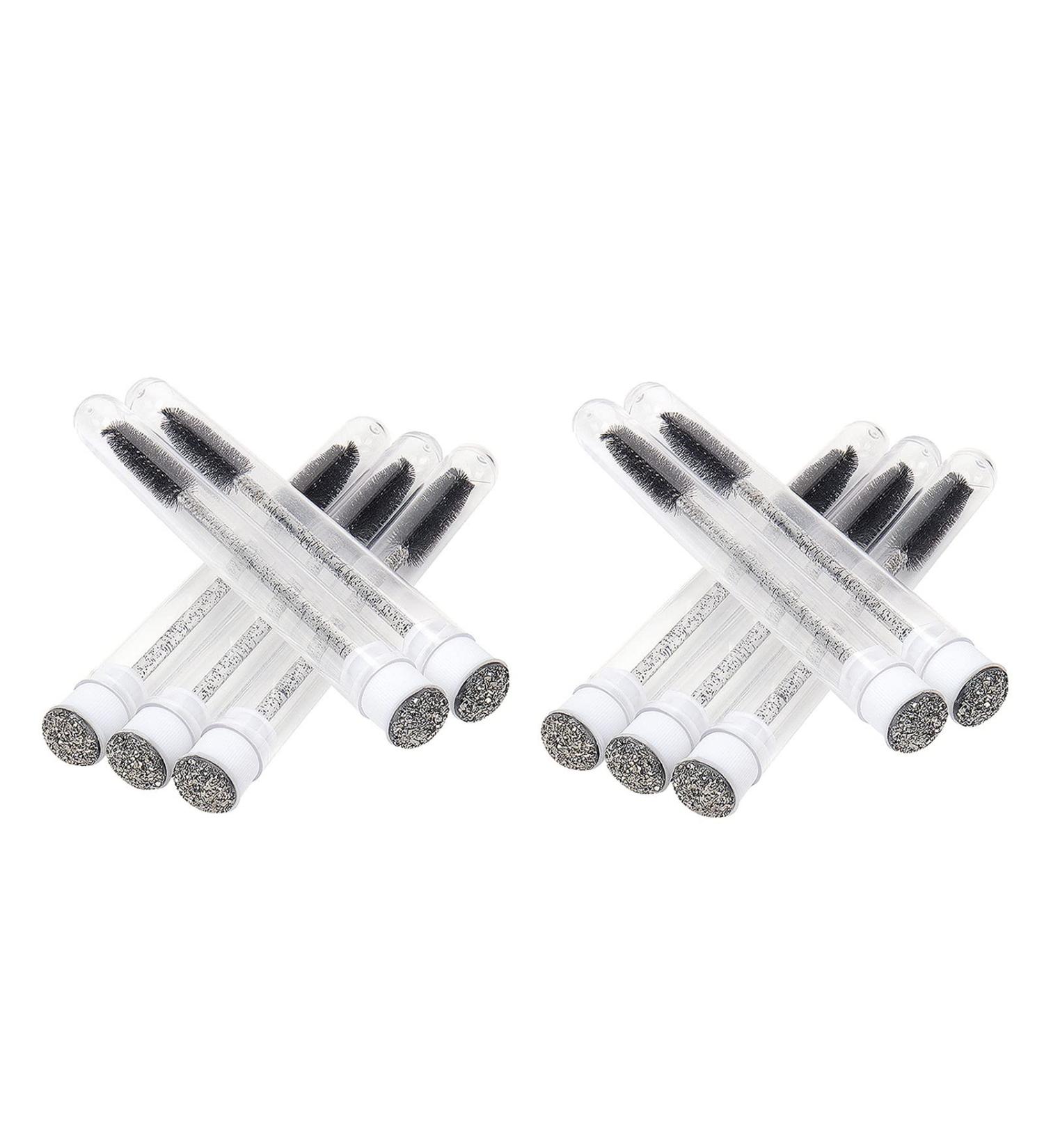 Worparsen 10Pcs Tube Eyelash Brush Makeup Accessory Practical Mascara Curl Lash Brushes Black - Buy Online on GoSupps.com