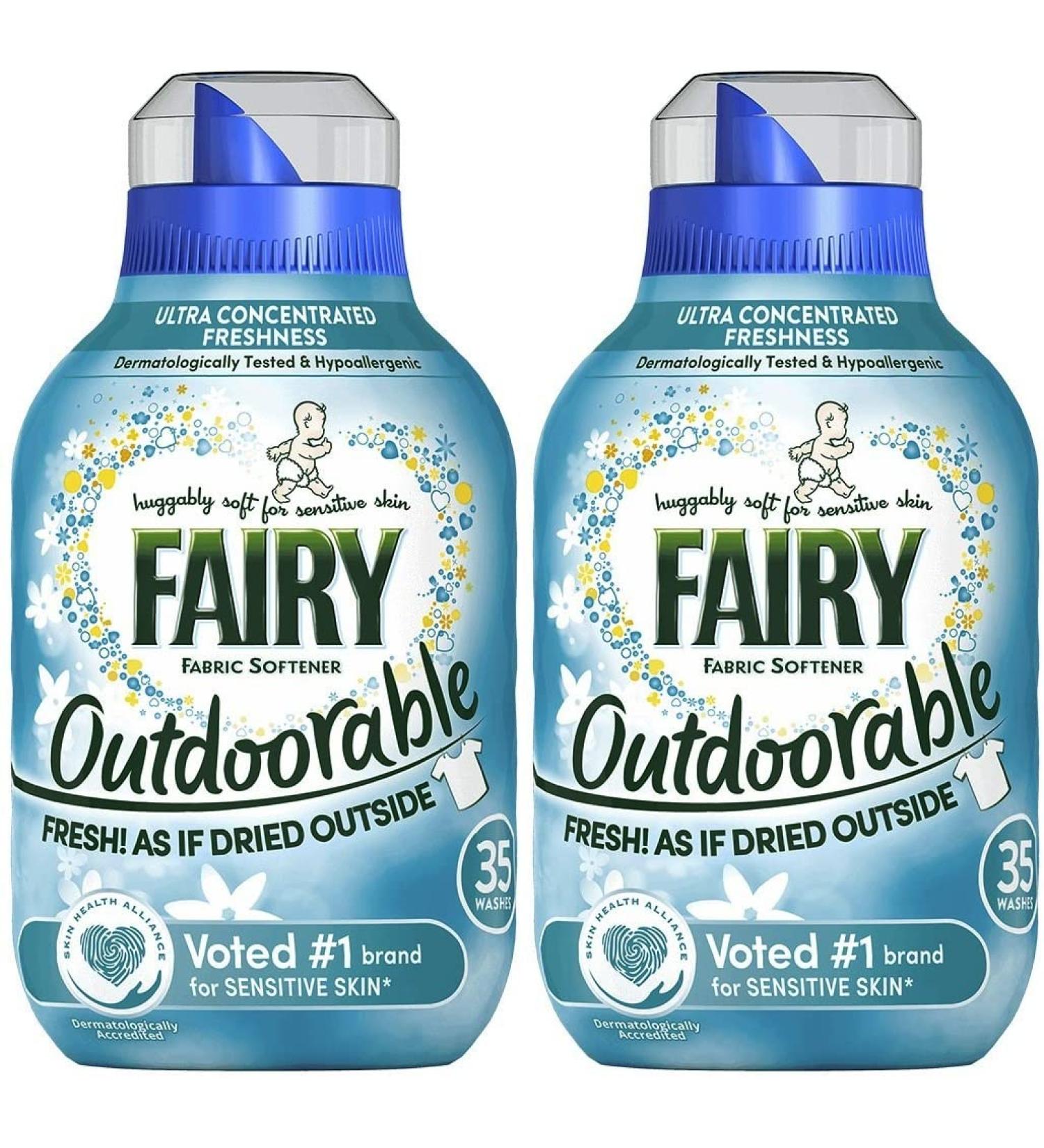 Fairy Outdoorable Non Bio Fabric Conditioner Huggably Soft for Sensitive Skin Ultra Concentrated Freshness 2Pk 2 x 35washes 2 x 490ml - Buy Online on GoSupps.com