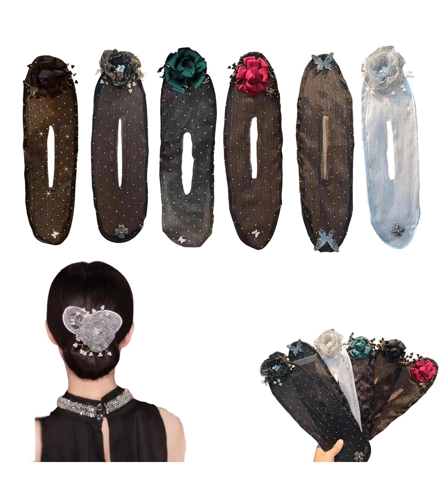 2024 Ball Hair Clip Set for Long Thick Hair | Easy Snap Hair Roll Bun Maker & Flower Curl Accessories for Women & Girls (6pc - Buy Online on GoSupps.com