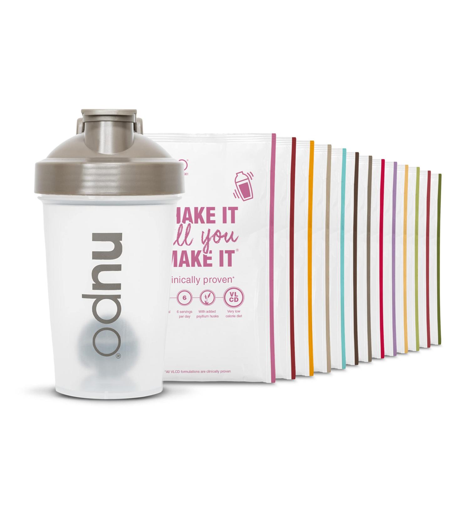 NUPO Gluten-Free Diet Shakes & Fitness Shaker Starter Set - 7 Meal Replacements 3 Diet Soups for Weight Loss - Buy Online on GoSupps.com