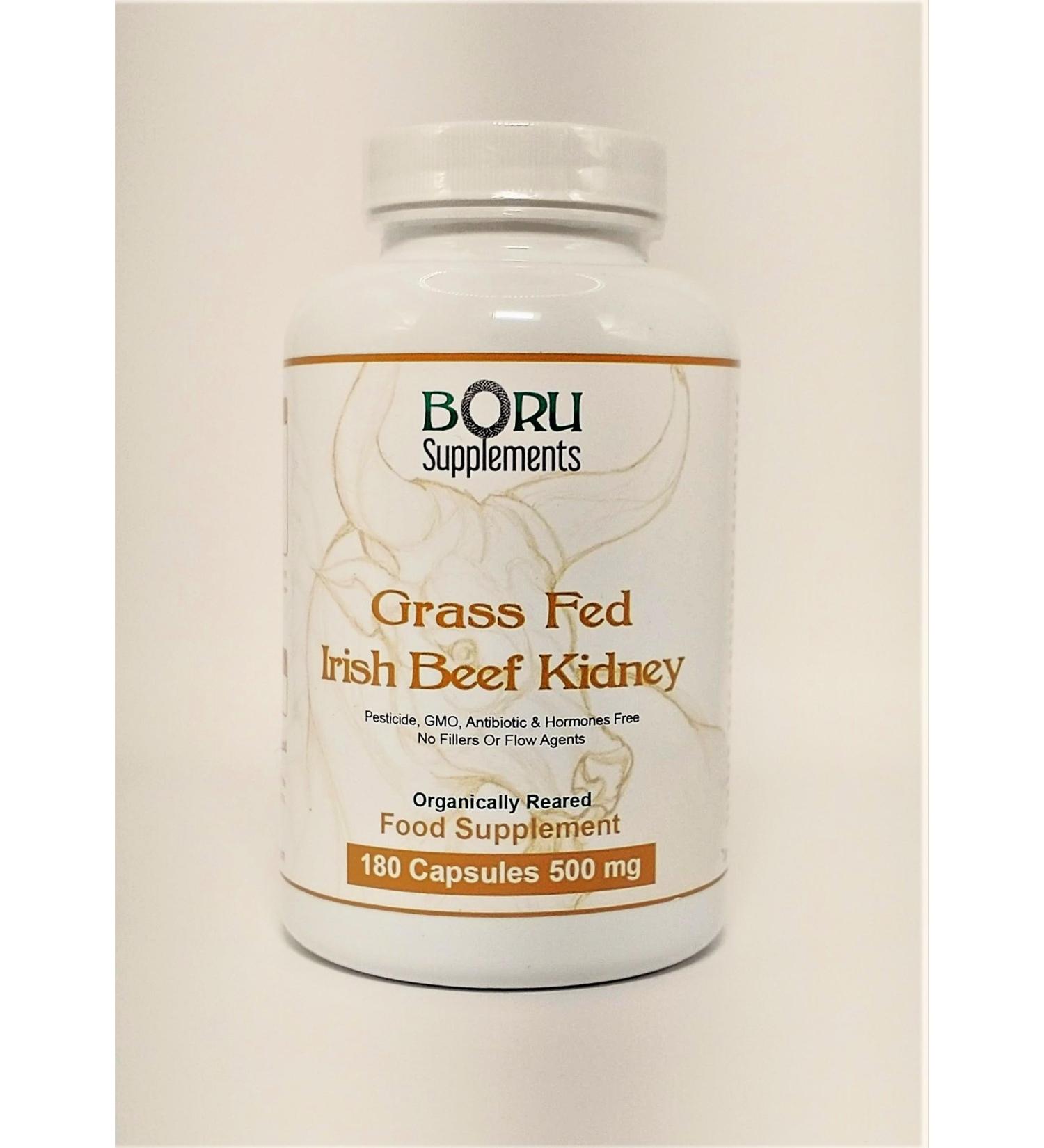 Grass-fed Irish Beef Kidney Capsules Un-Defatted Full Absorption of Naturally Occurring Vitamins and Minerals Found in Beef Kidney - Buy Online on GoSupps.com