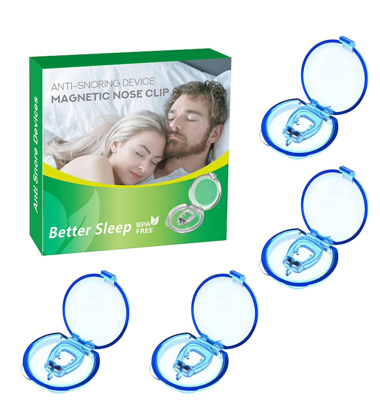 Anti Snoring Nose Clips - Stop Snoring Devices that Work for Men & Women (Blue 4Pcs) - Buy Online on GoSupps.com