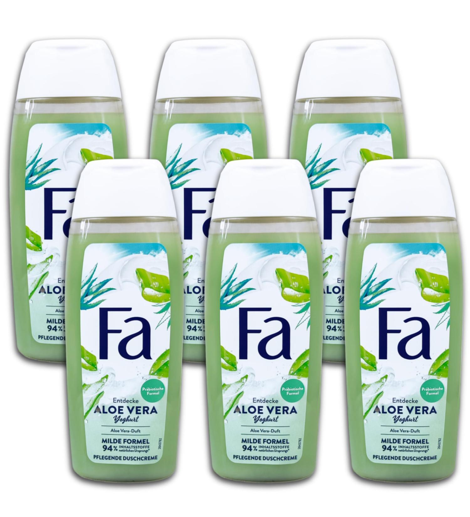 Fa nourishing shower cream aloe vera yoghurt shower gel 6 x 250 ml pack of 6
