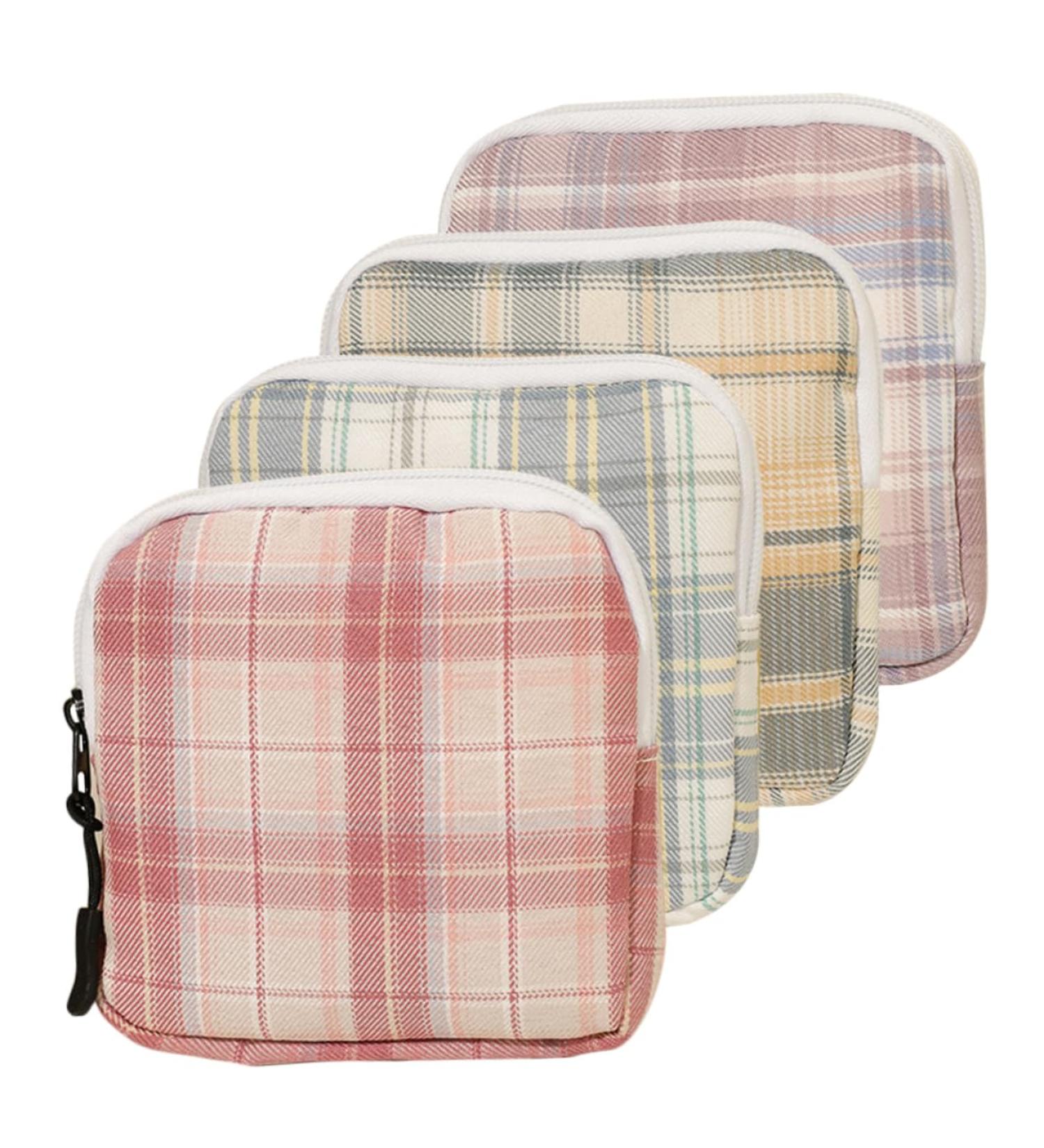 Shop Solustrie Mini Storage Bags 4-Piece Tampon & Napkin Organizer | Zippered Cotton Travel Bag for Easy Storage - Buy Online on GoSupps.com