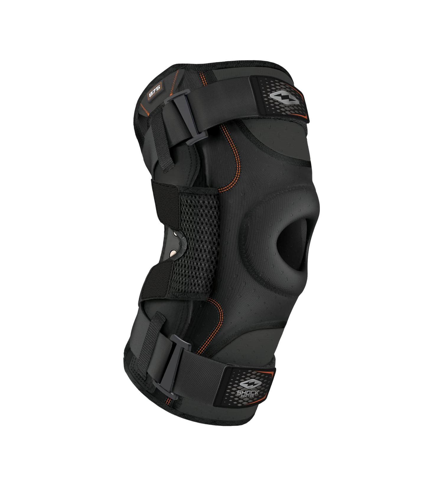 Shock Doctor Compression Knee Brace - Maximum Support for Men & Women, Adjustable Dual Hinges - Black, Large - Buy Online on GoSupps.com