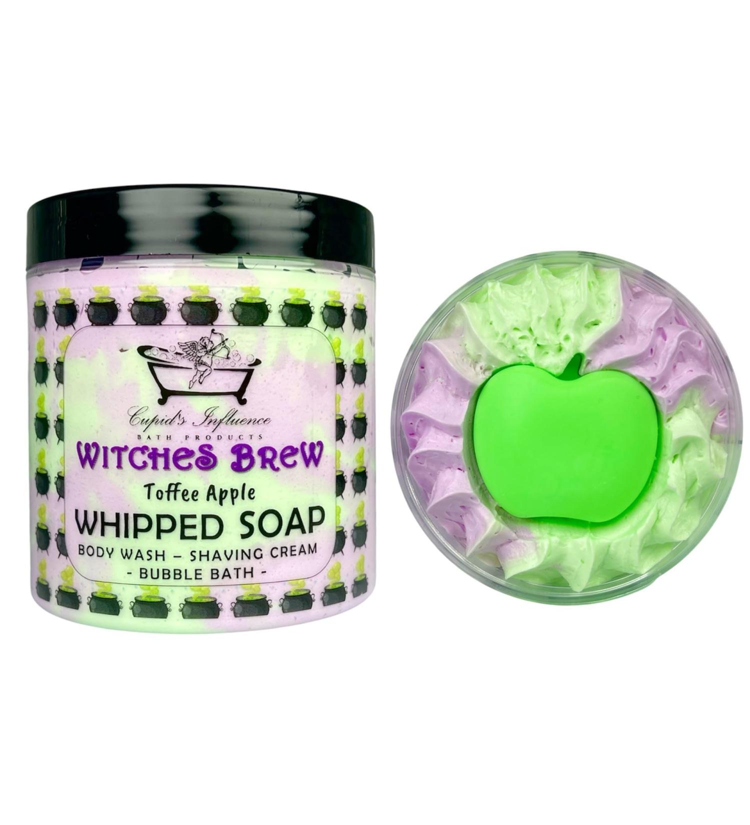 Witches Brew Whipped Soap in Jars | Body Wash | Shaving Cream | Shower Cream | Shower Fluff | Bubble Bath | Shower Whip | Toffee Apple Scented Soap - 180gr - Buy Online on GoSupps.com