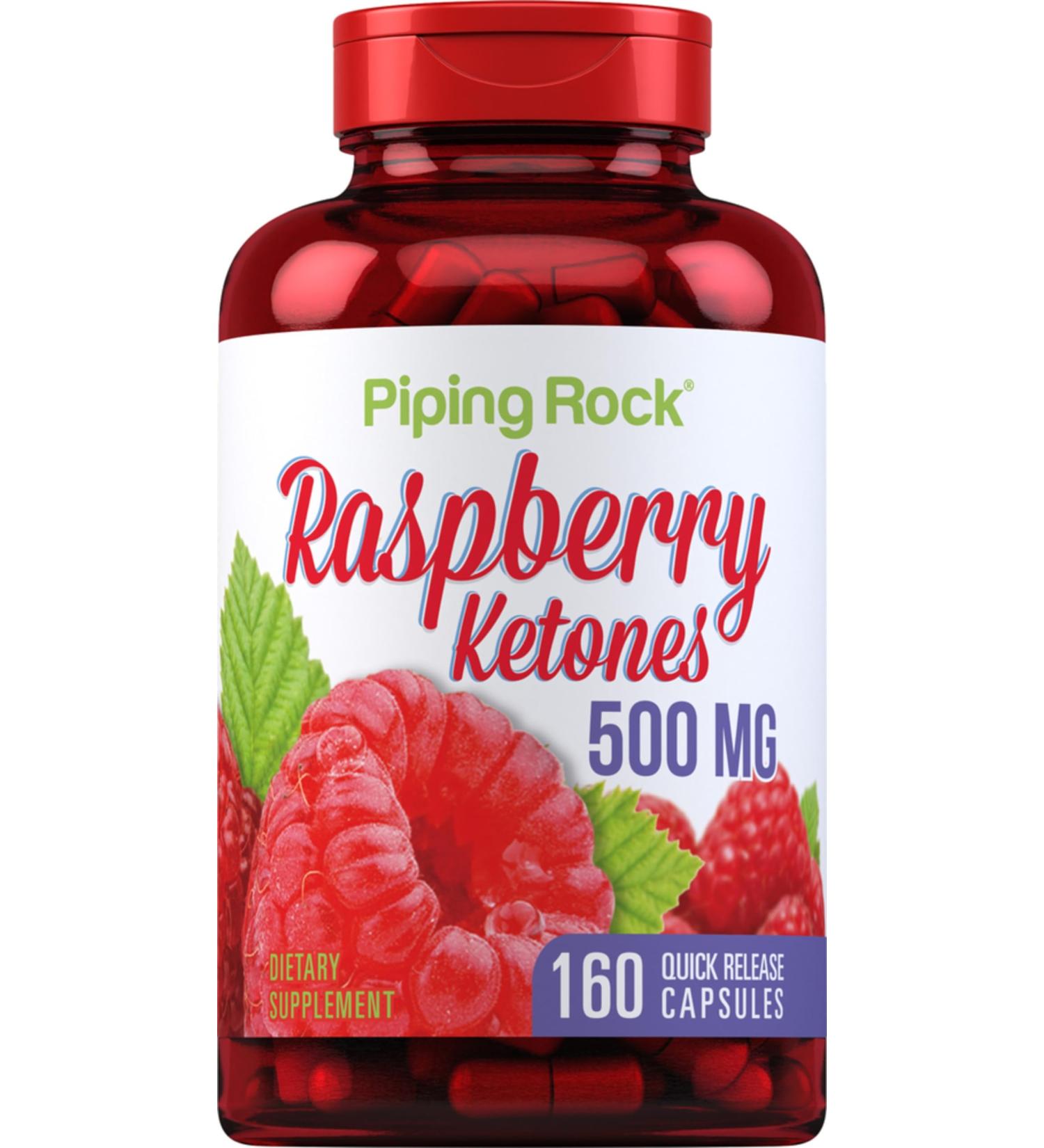 Piping Rock Raspberry Ketones 500mg | 160 Capsules | Non-GMO & Gluten Free Supplement - Buy Online on GoSupps.com