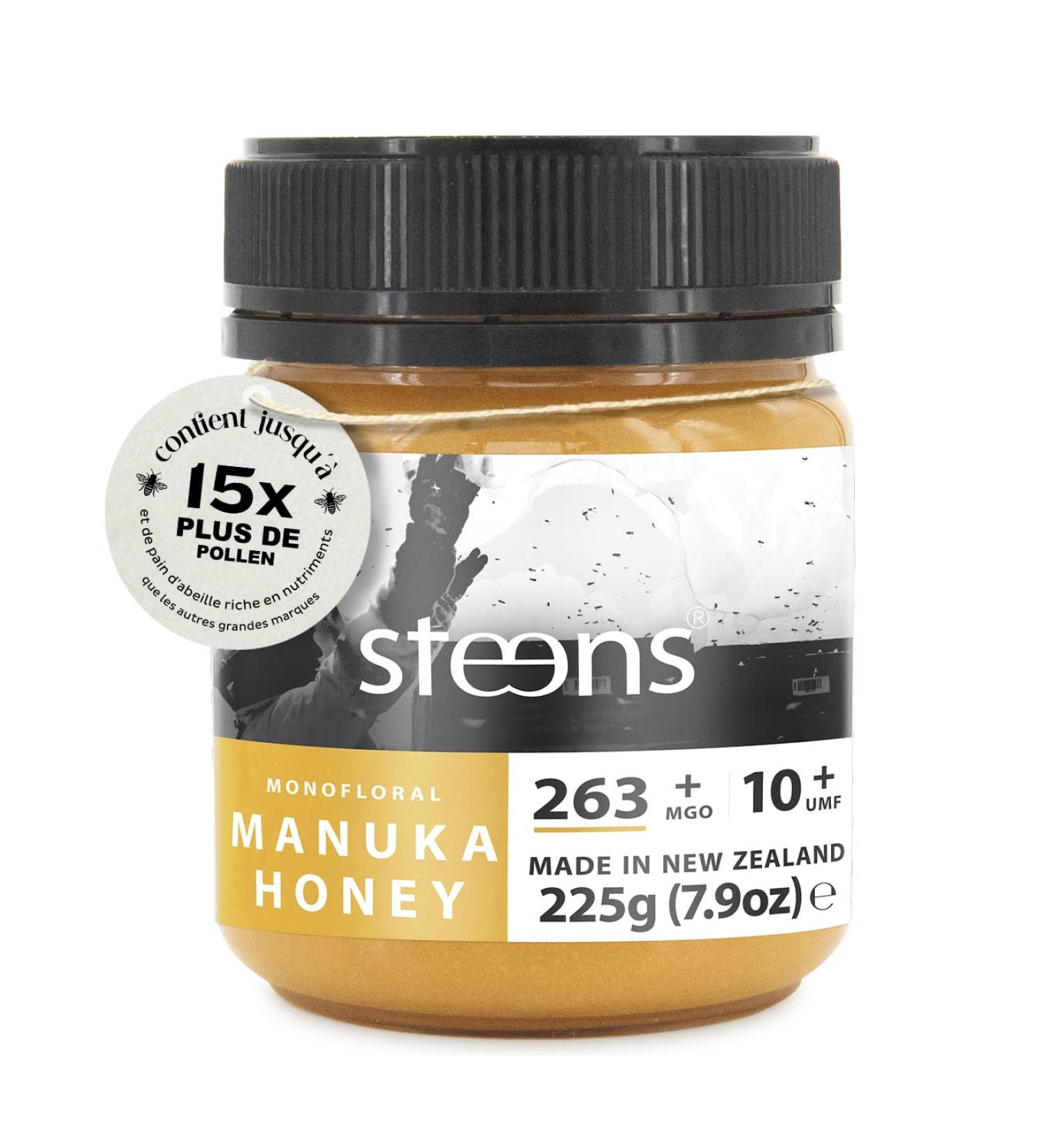 Steens Manuka Honey - MGO 263+ - 100% Certified Pure Raw Manuka Honey UMF 10+ - Jarred and Sealed in New Zealand - Manuka Honey - Buy Online on GoSupps.com