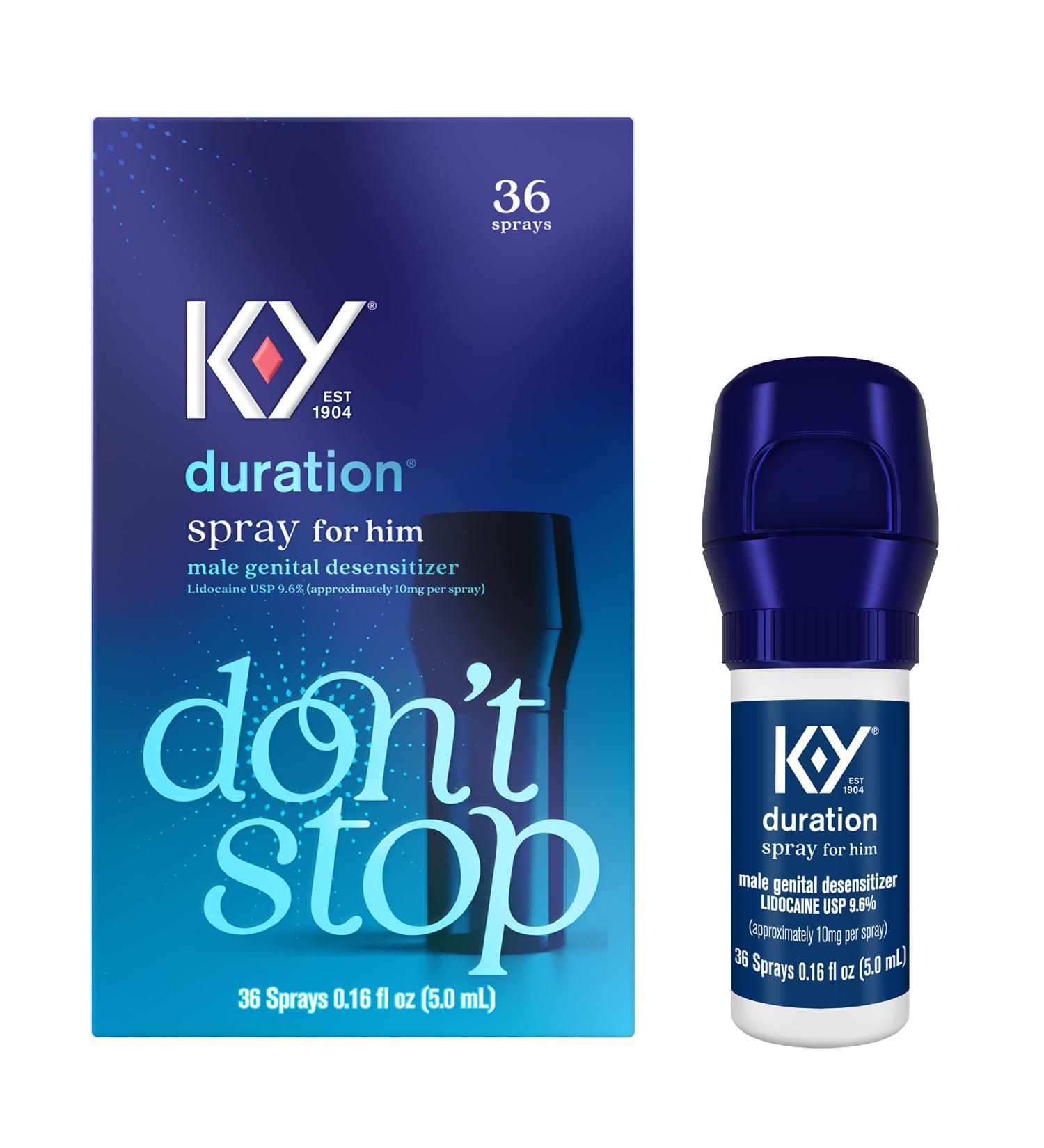 K-Y Duration Spray 0.16 fl oz for Men - Genital Desensitizer for Lasting Pleasure - 36 Sprays - Easy Application - Buy Online on GoSupps.com