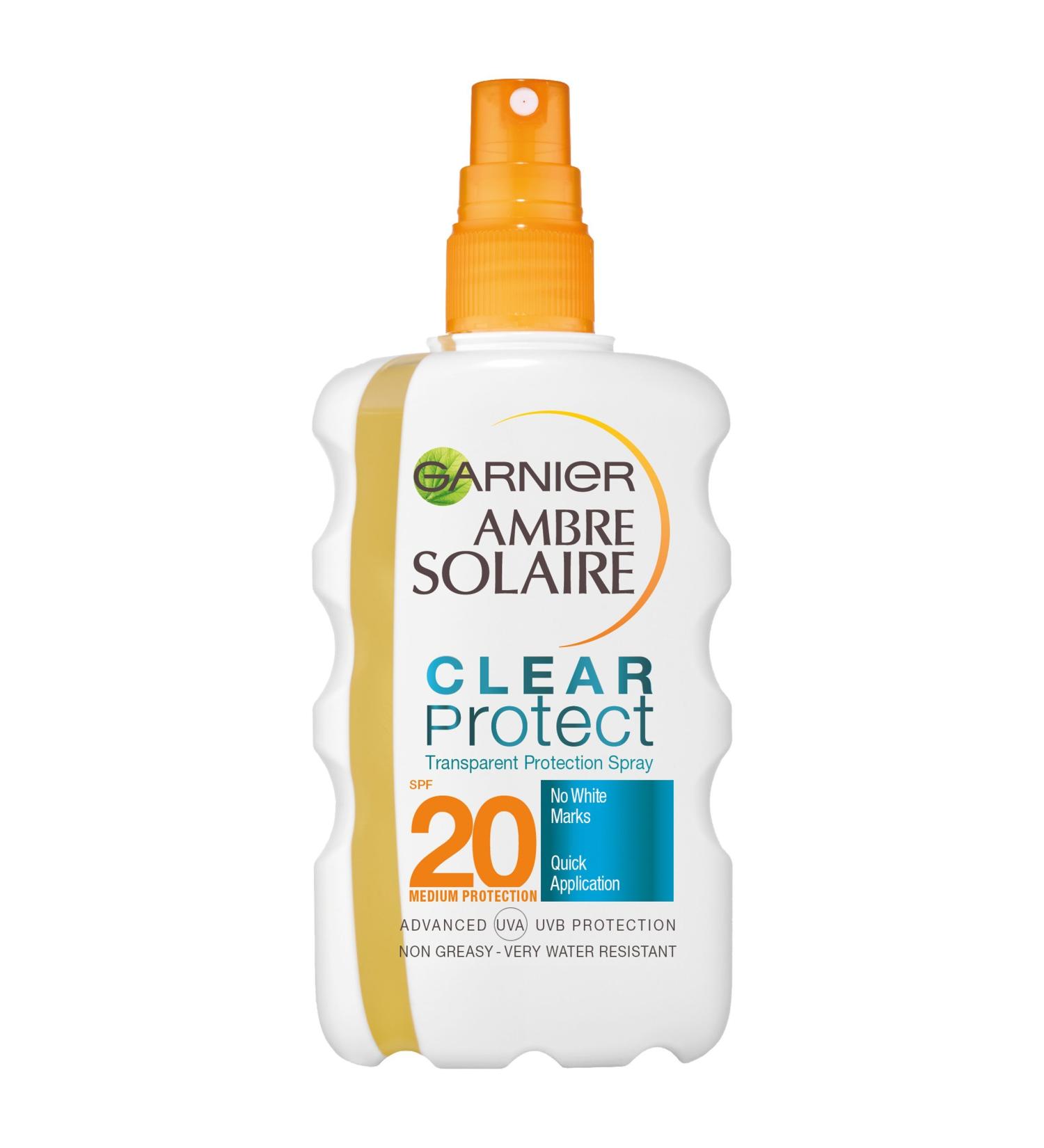 Garnier Ambre Solaire Clear Protect Transparent Sun Cream Protection Spray SPF20 200ml