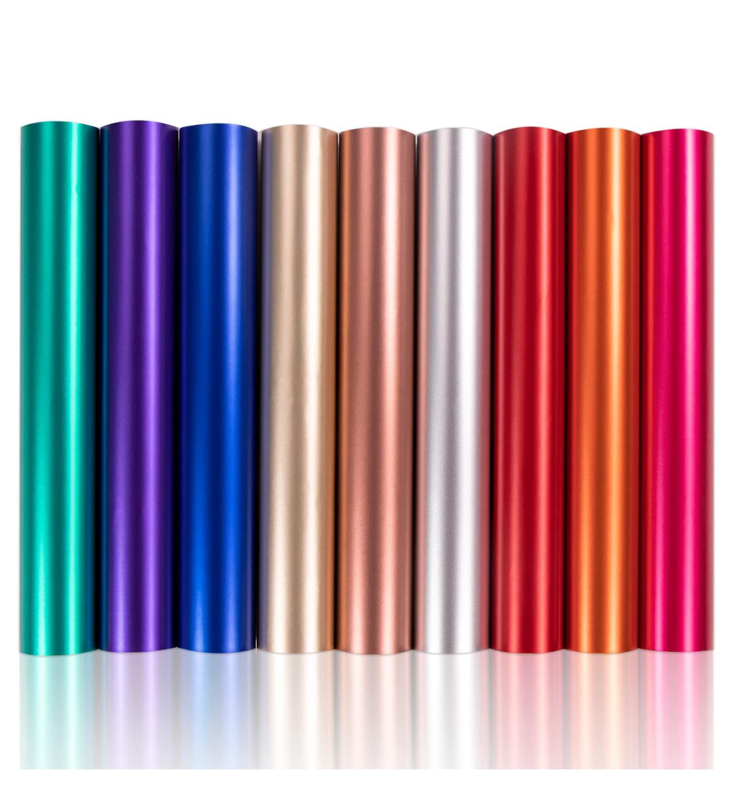HTVRONT Matte Metallic Vinyl Sheets - 9 PCS 12x12 Permanent Adhesive for Cricut & Silhouette - Buy Online on GoSupps.com