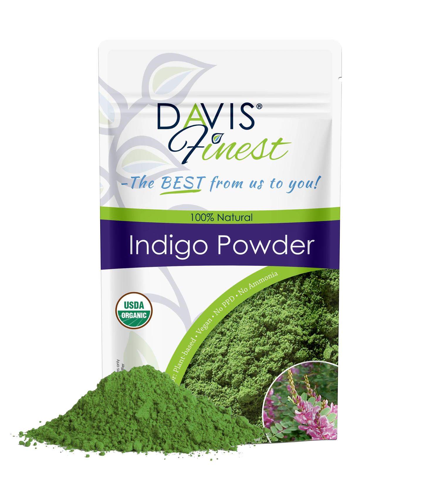 Davis Finest 100% Pure Indigo Powder PPD-Free Hair Dye/Colour 100g - Ideal for Brown Black Hair/Beard - Pack of 1 - Buy Online on GoSupps.com