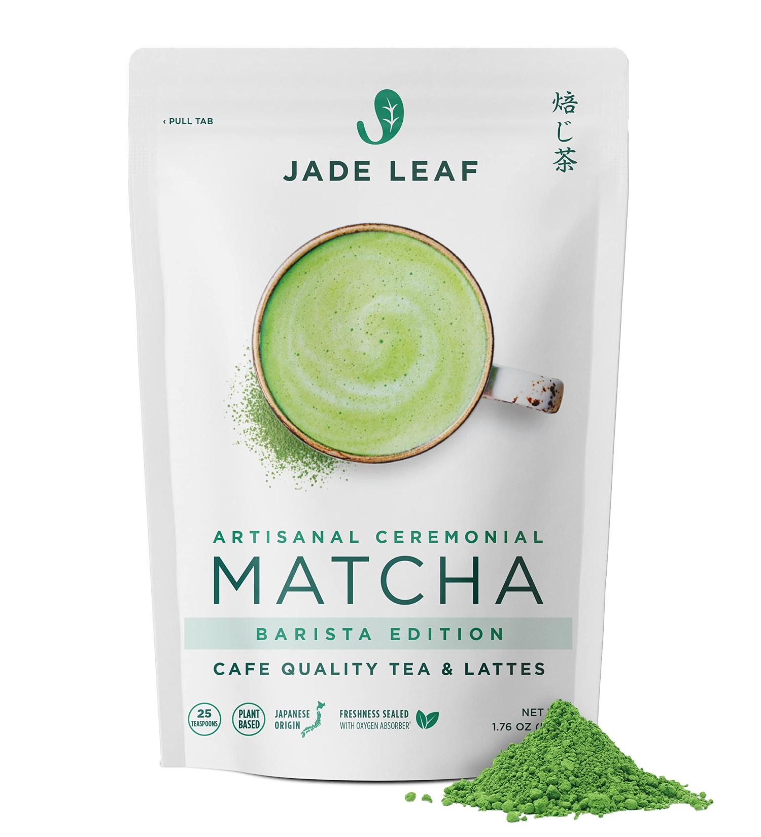 Jade Leaf Artisanal Ceremonial Grade Matcha Green Tea Powder - Barista Edition - Japanese Origin for Cafe Quality Tea & Lattes (1.76 oz) - Buy Online on GoSupps.com