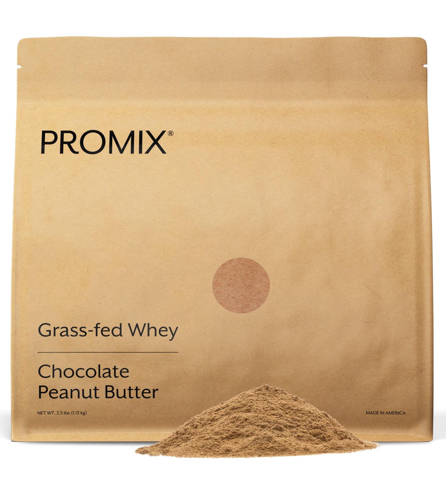 ProMix Nutrition Whey Protein Powder, Chocolate Peanut Butter - Grass-Fed - Post Workout Fitness & Nutrition Shakes, Smoothies, Baking & Cooking Recipes - Gluten-Free - 2.5 Pound (Pack of 1) - Buy Online on GoSupps.com