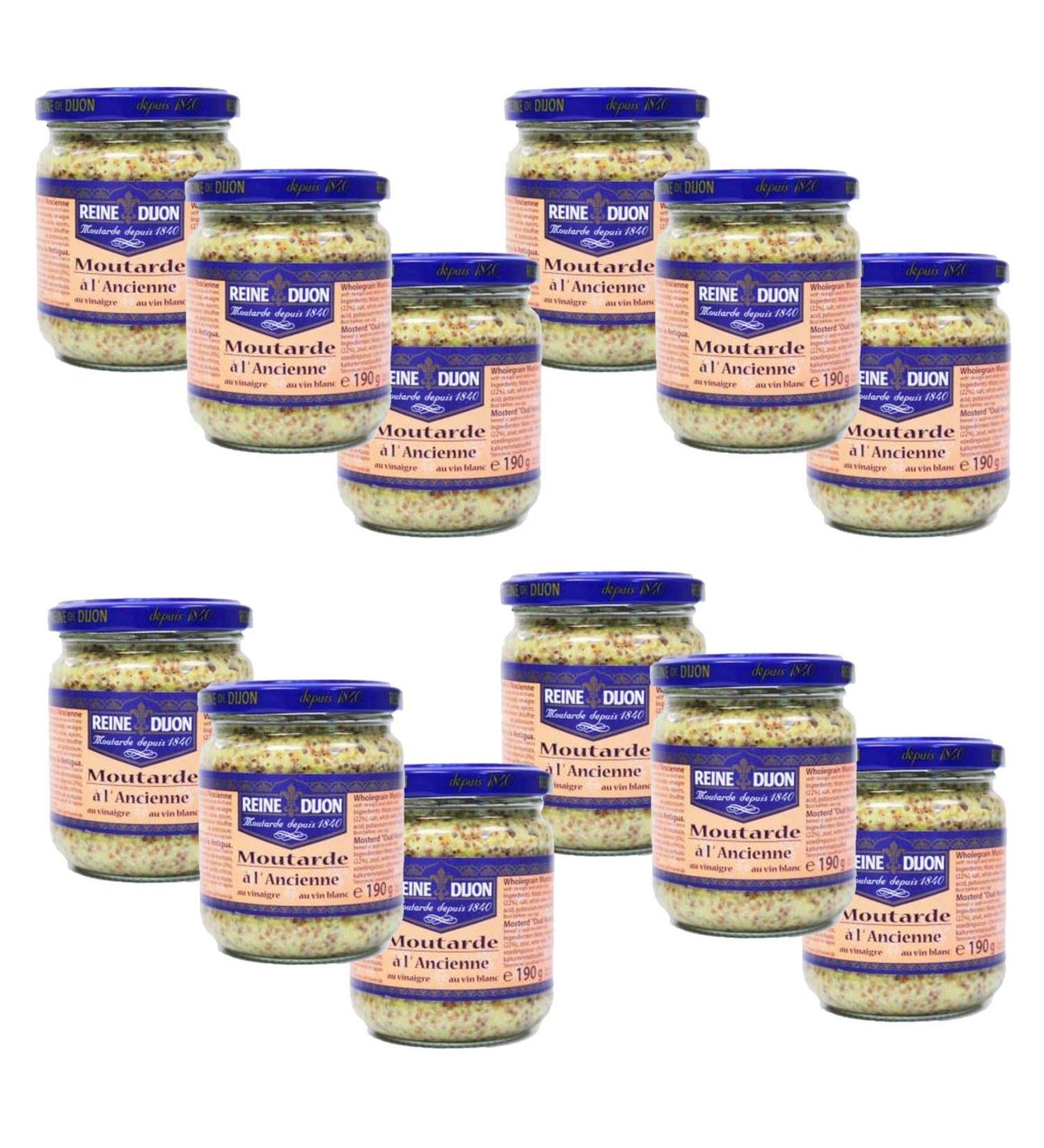 Set of 12 Old Fashioned Mustard - Reine de Dijon - Pot 190 g