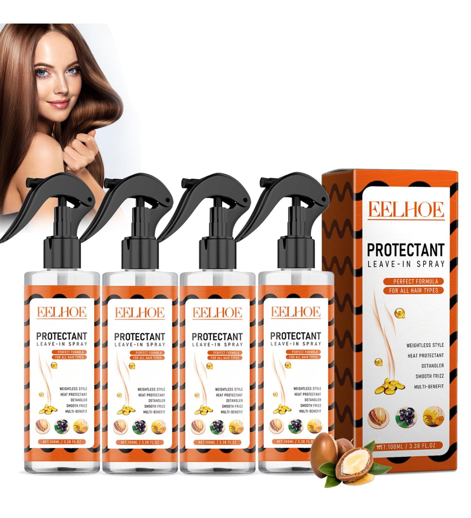 AusuB Leave In Spray Conditioner -Frizz & Damage Control -Multi-Benefit Hair Treatment -Nourishes Detangles -Smoothes Hair Strands -Heat Protectant All Hair Types (4pcs) - Buy Online on GoSupps.com
