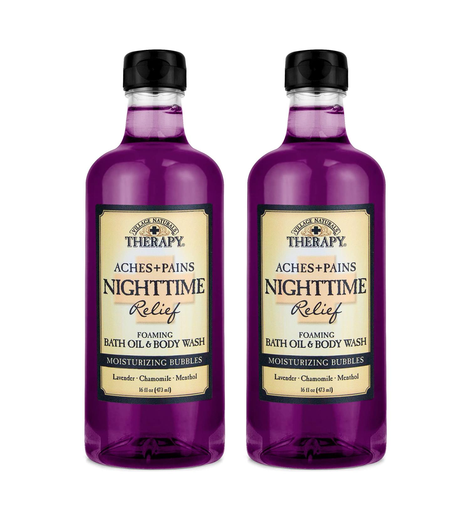 Village Naturals Therapy Foaming Bath Oil & Body Wash 16 oz - Aches & Pains Nighttime Relief (Pack of 2) - Buy Online on GoSupps.com