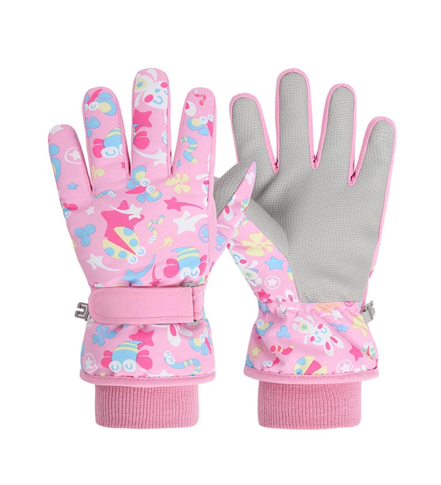Tonifay Kids Winter Gloves - Waterproof Ski & Snowboard Gloves for Boys & Girls (Ages 2-13) - Fleece Lined Windproof PU Palm - Perfect for Snow & Biking - Pink (4-6 Years) - Buy Online on GoSupps.com