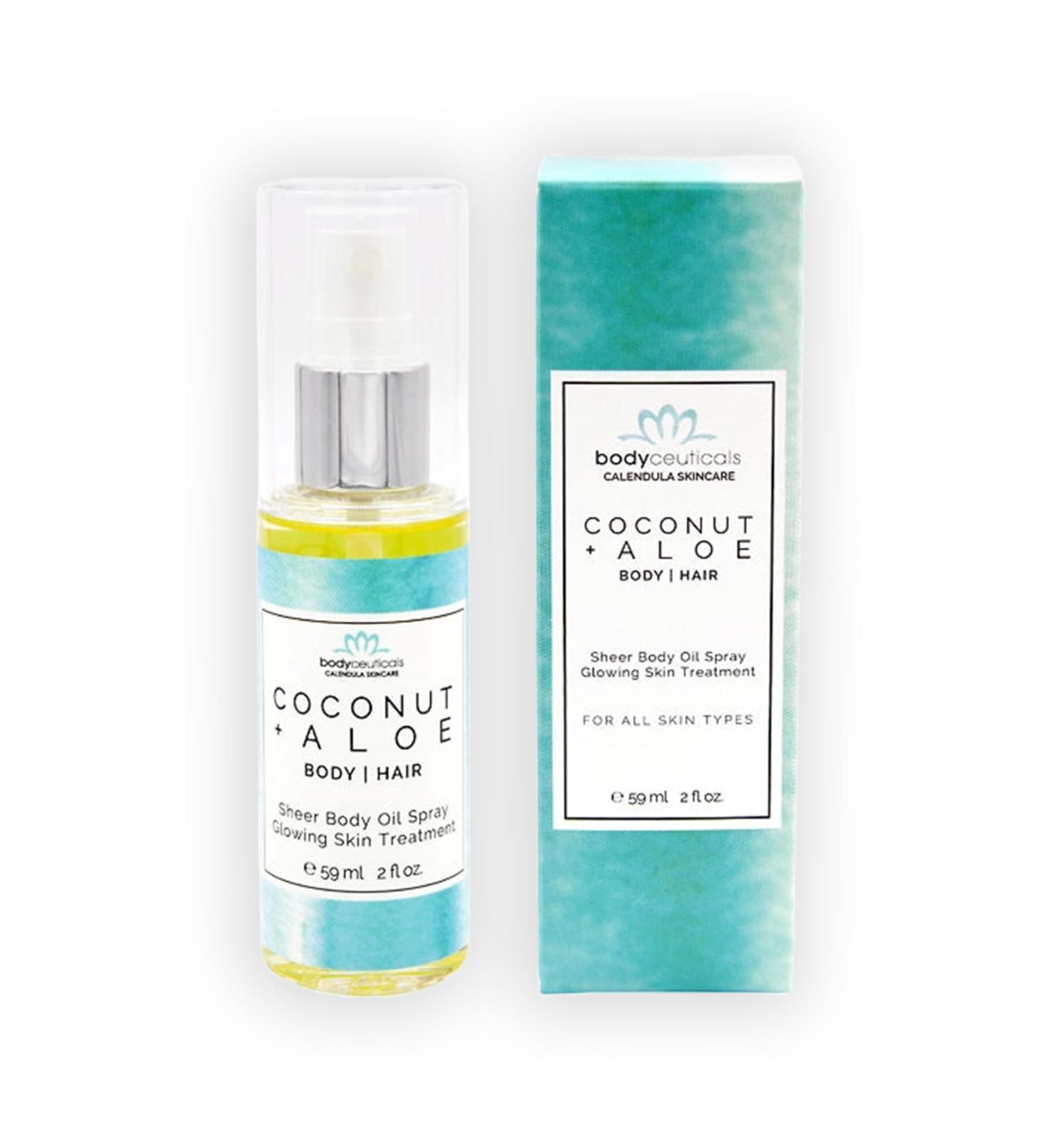 Bodyceuticals Coconut + Aloe Sheer Body Oil Spray Lightweight Moisturizer for Hair & Body Travel Size All Skin Types 3.5 Fl Oz - Buy Online on GoSupps.com