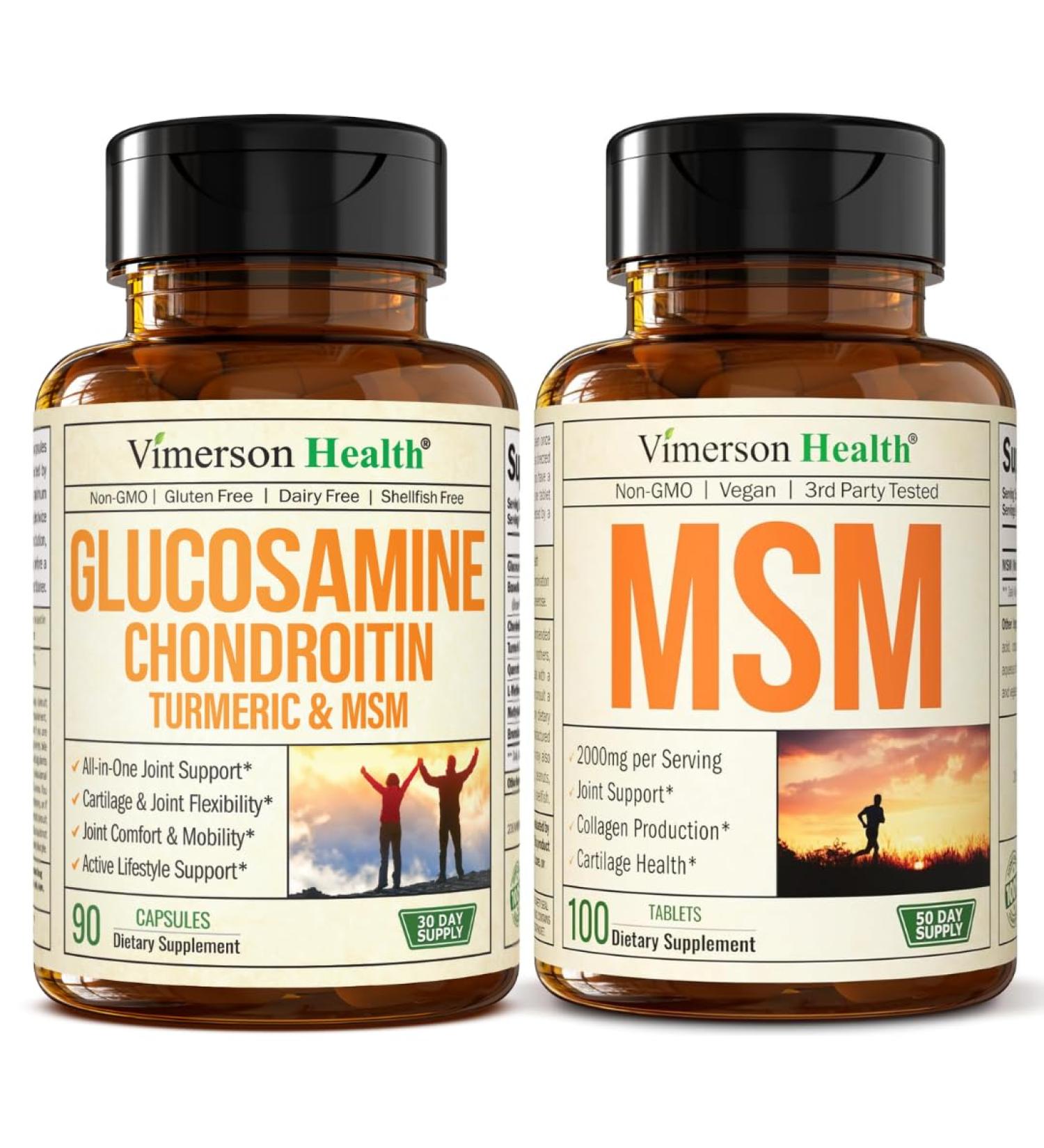 Glucosamine Chondroitin MSM Joint Support Supplement & High Potency MSM Supplement (2000mg per Serving) for Cartilage & Joint Health - Buy Online on GoSupps.com