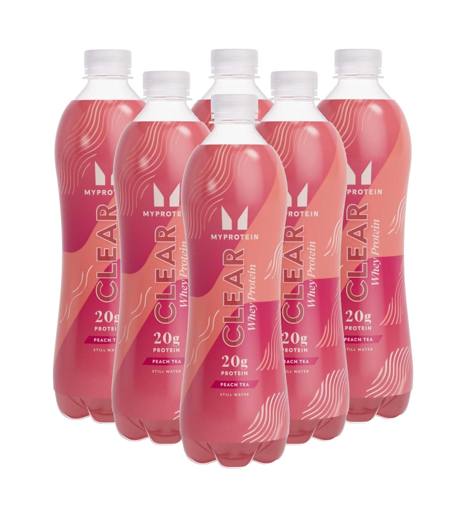 Myprotein Clear Whey Protein Drink Th la p che | Isolat de lactos rum de 20 g | Z ro sucre et graisse | Jus riche en prot ines pr t boire | 6 bouteilles de 500 ml - Buy Online on GoSupps.com