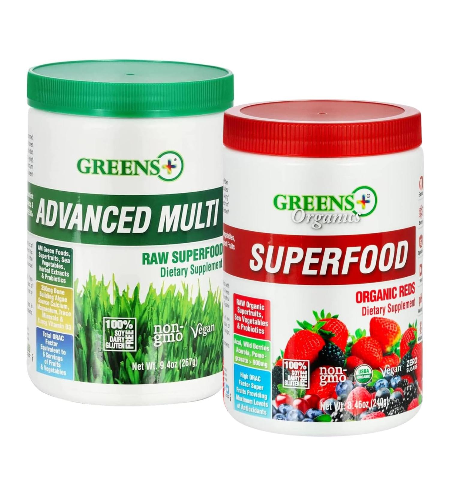 Greens+ Advanced Multi Raw Superfood Powder Organic Reds Superfood Powder Healthy Organic Blend for Morning Vitality Nutrition Vibrant Health Dietary Supplement Vitamins Minerals V - Buy Online on GoSupps.com