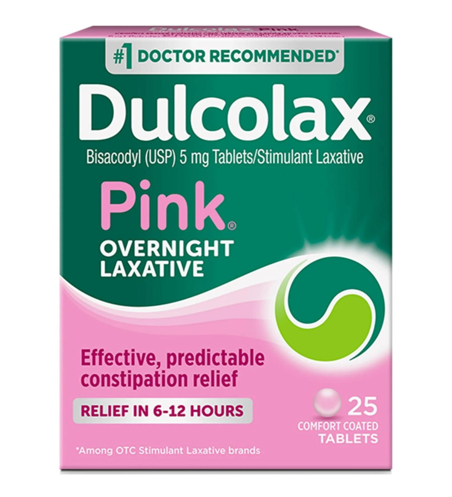 Dulcolax Stimulant Tablet Pink Women - 25 Count (Pack of 6) - Buy Online on GoSupps.com