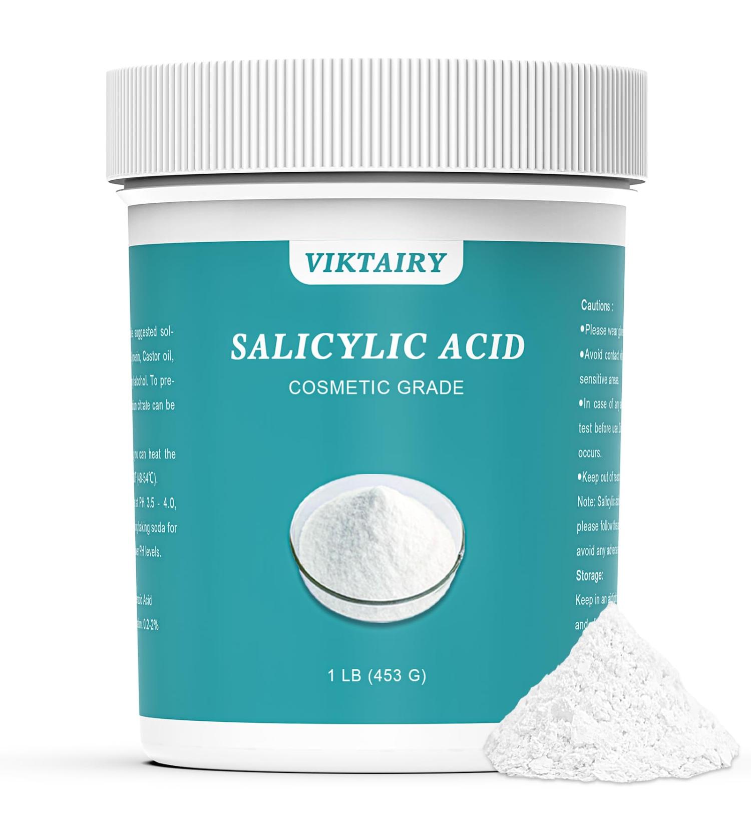 1 LB Salicylic Acid Powder - Pure Cosmetic Grade BHA Exfoliant for DIY Cleanser Toner Shampoo & Body Wash - Buy Online on GoSupps.com