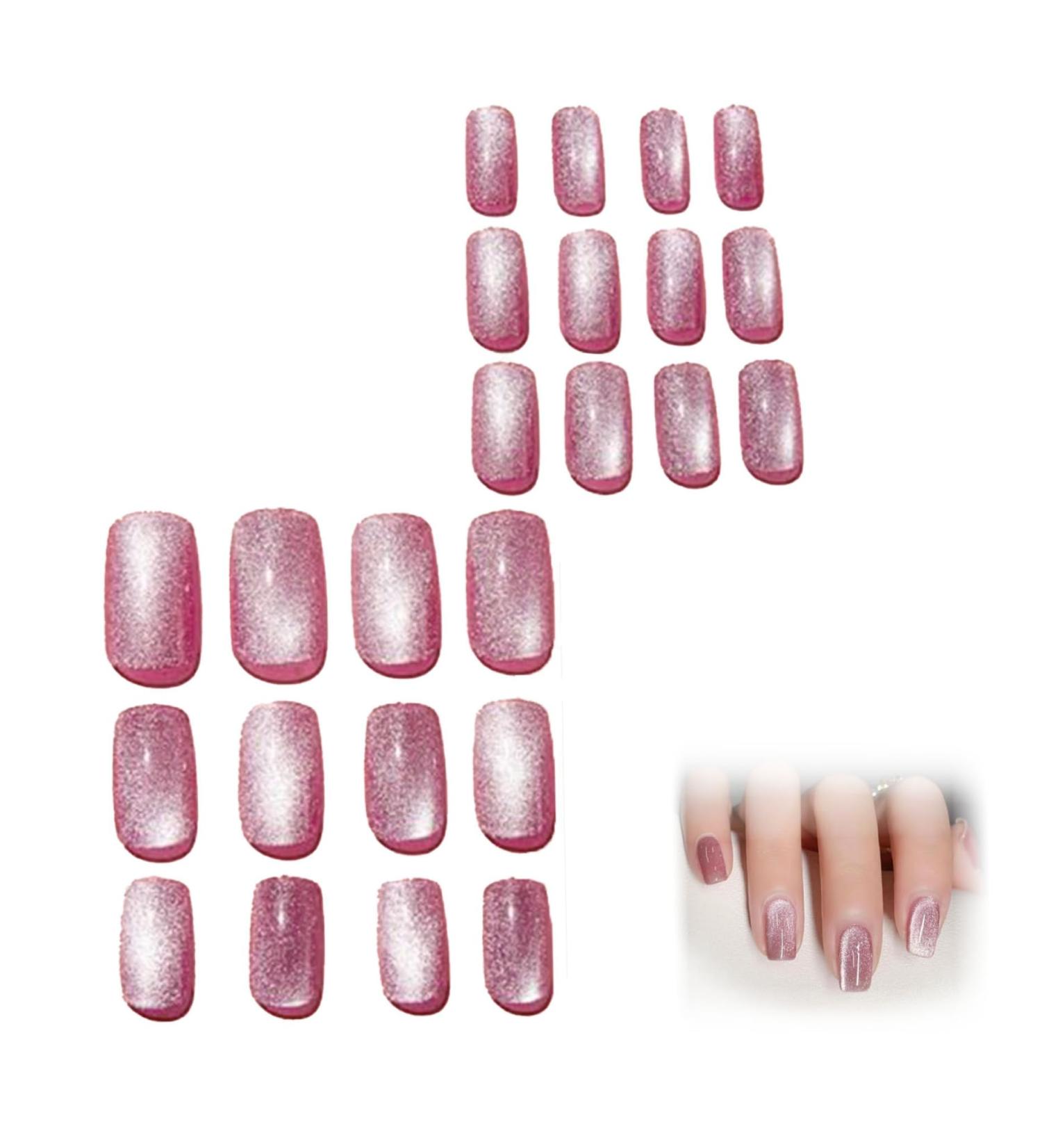 Square Press on Nails 1 Set Cat Eyes Press on Nails Medium Full Cover Press on Nails Reusable Fake Nails Multipurpose Glue on Nails for Nail Decorations - Buy Online on GoSupps.com