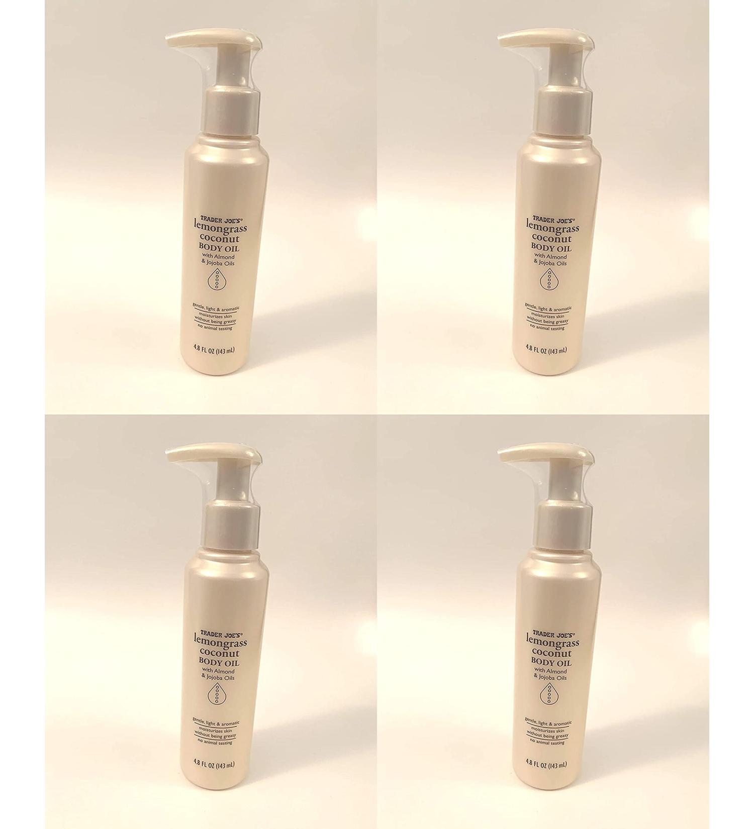 Trader Joes Lemongrass & Coconut Body Oils with Almond & Jojoba Oils 4 Pack