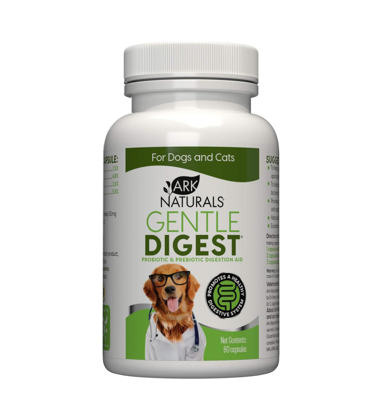 Gentle Digest Capsules for Dogs & Cats - Vet Recommended Probiotics & Prebiotics for Digestive & Immune Support | 60 Count - Buy Online on GoSupps.com