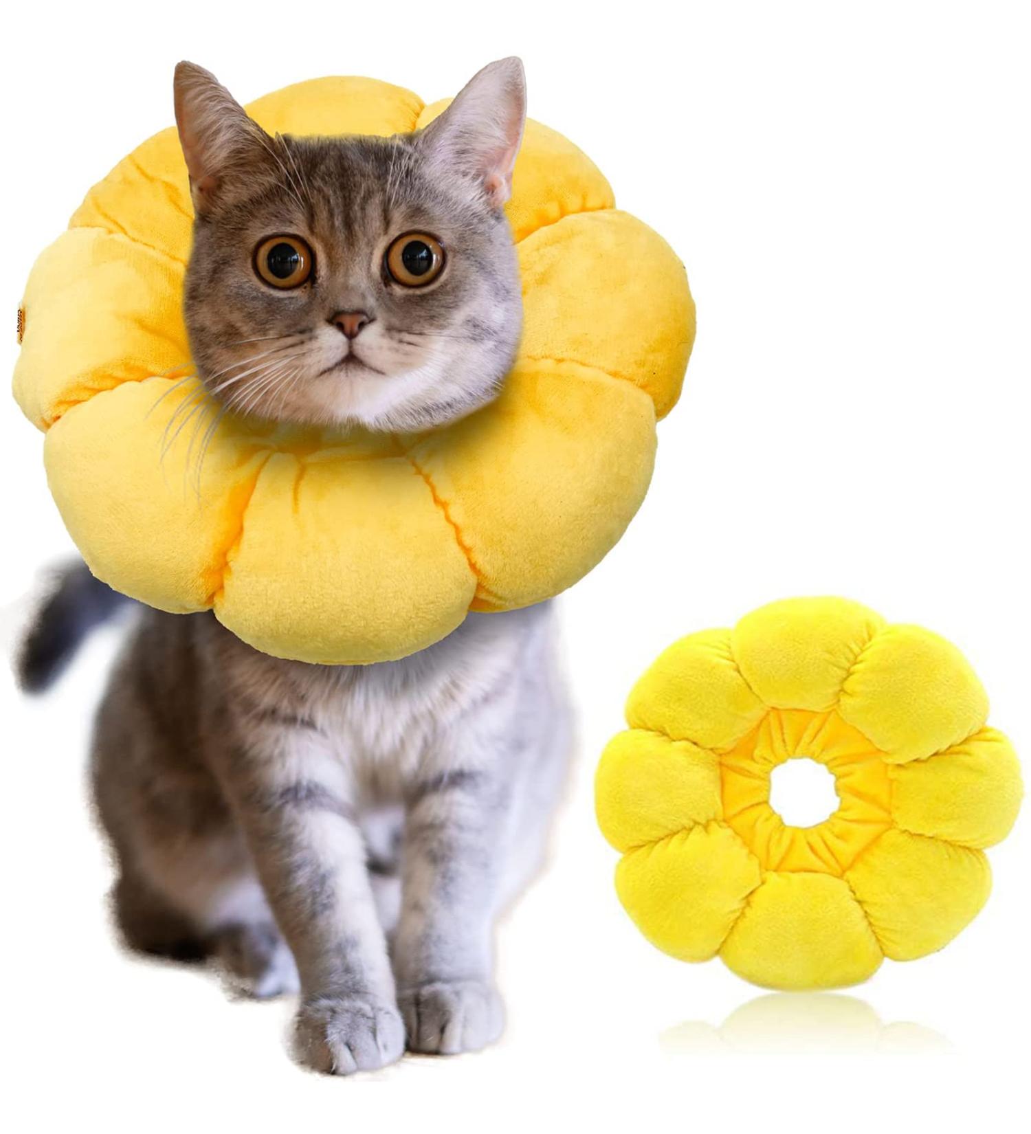 Adjustable IOSPKKIO SCNORCHRAUSE Cat Collar - Soft Sunflower Recovery Cone for Cats & Small Dogs After Surgery - Buy Online on GoSupps.com