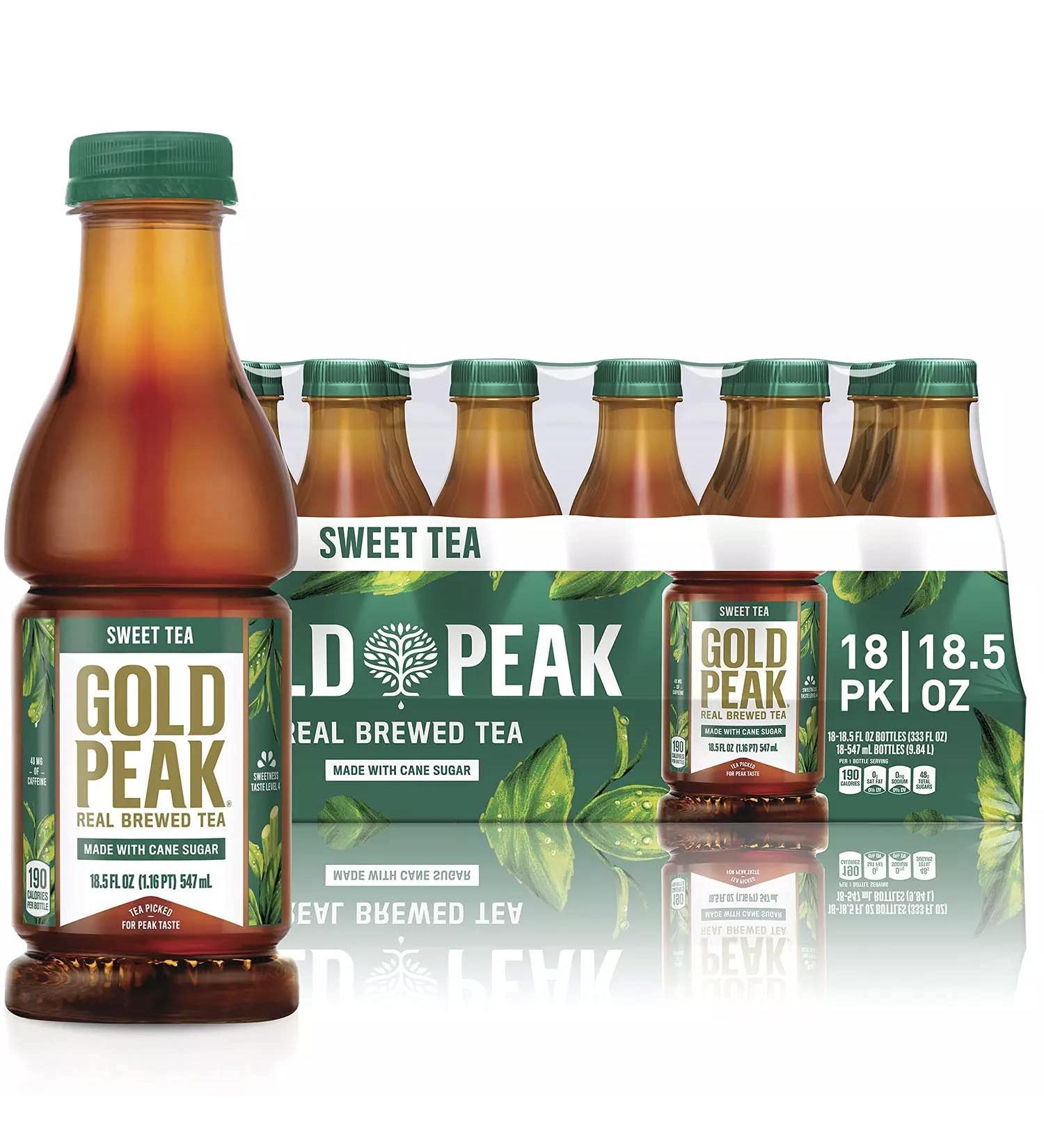 Gold Peak Naturally Sweet Tea by Gourmet Kitchn - 18.5oz/18pk, Real Brewed Tea with Cane Sugar, 18.5 Fl Oz (Pack of 18) - Buy Online on GoSupps.com