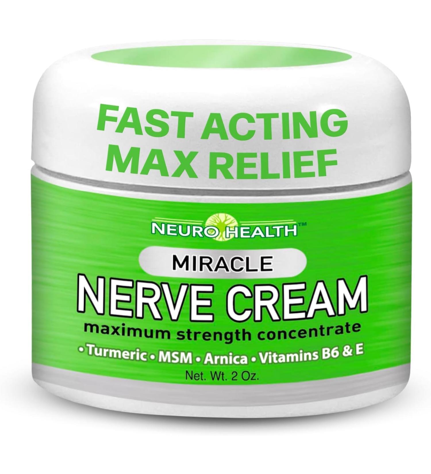 Neuro Health Miracle Nerve Cream - Maximum Strength - Turmeric and Arnica Blend for Neuropathy Discomfort Relief - Soothing Foot & Hand Formula with MSM B6 E - Made in USA - Buy Online on GoSupps.com