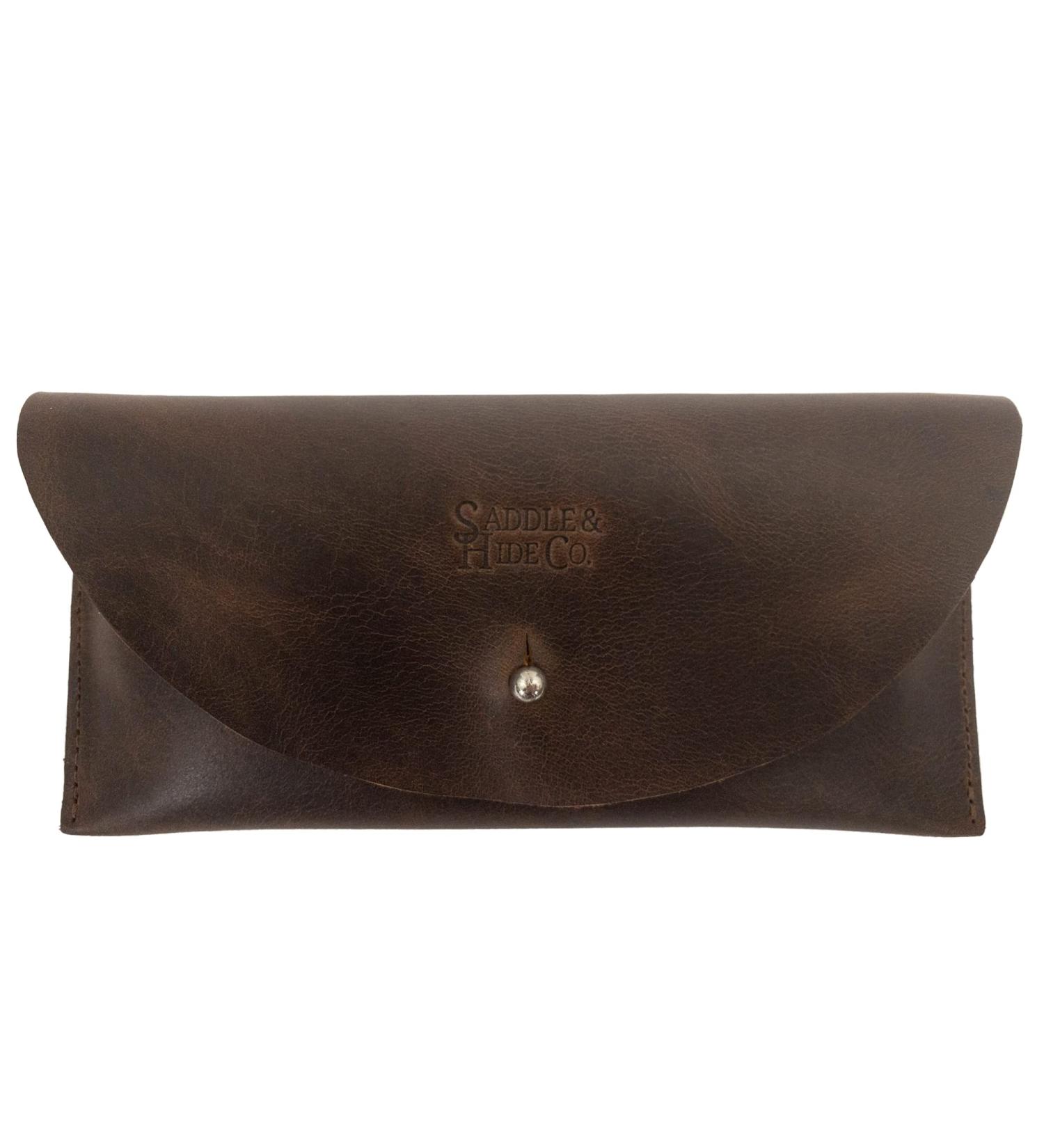 Handmade Bourbon Brown Sunglasses Case | Durable & Soft Accessory | Saddle & Hide Co. - Buy Online on GoSupps.com