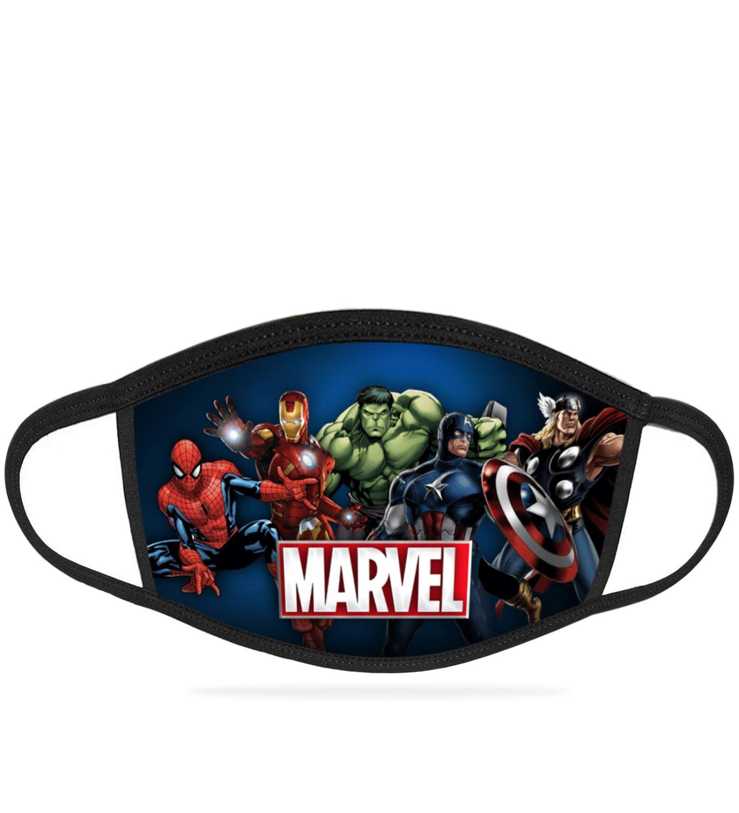YNR Kids Boys Girls Face Mask Washable Breathable Reusable Mouth Protection Fun Printable Marvel